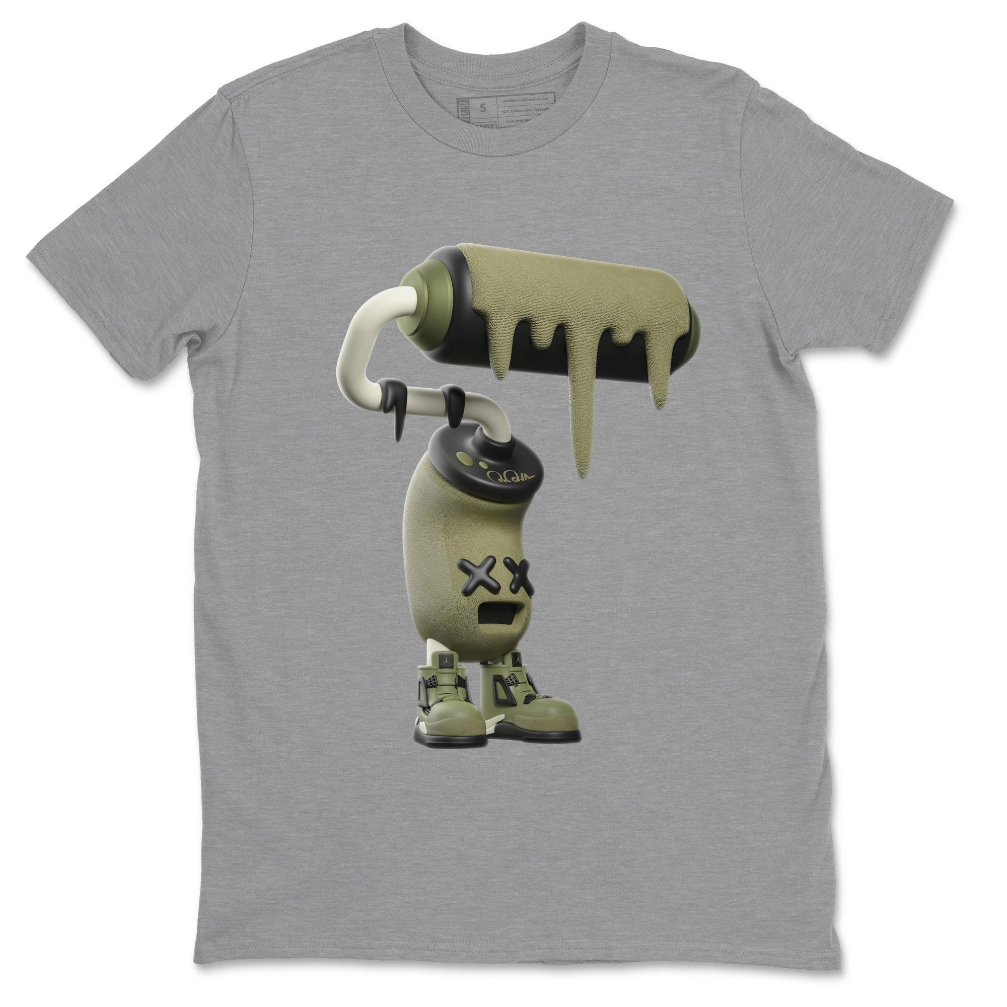 3D Paint Roller Sneaker Tee - Air Jordan 4 Medium Olive