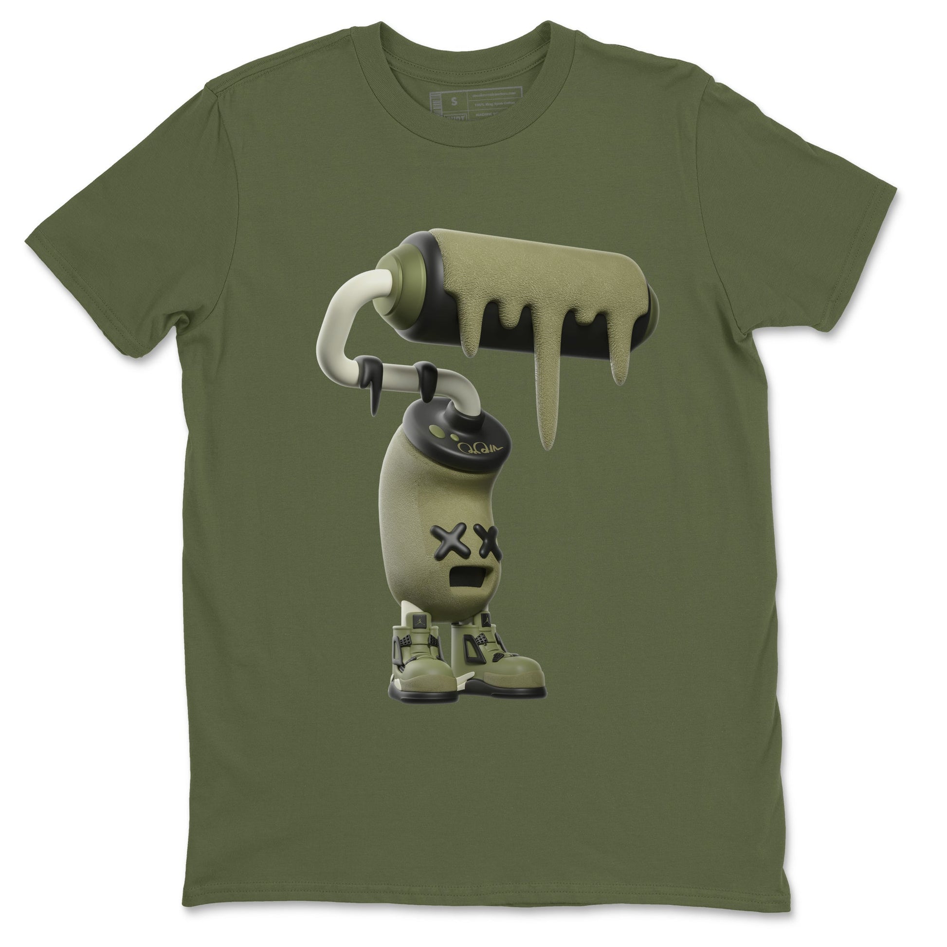 3D Paint Roller Sneaker Tee - Air Jordan 4 Medium Olive