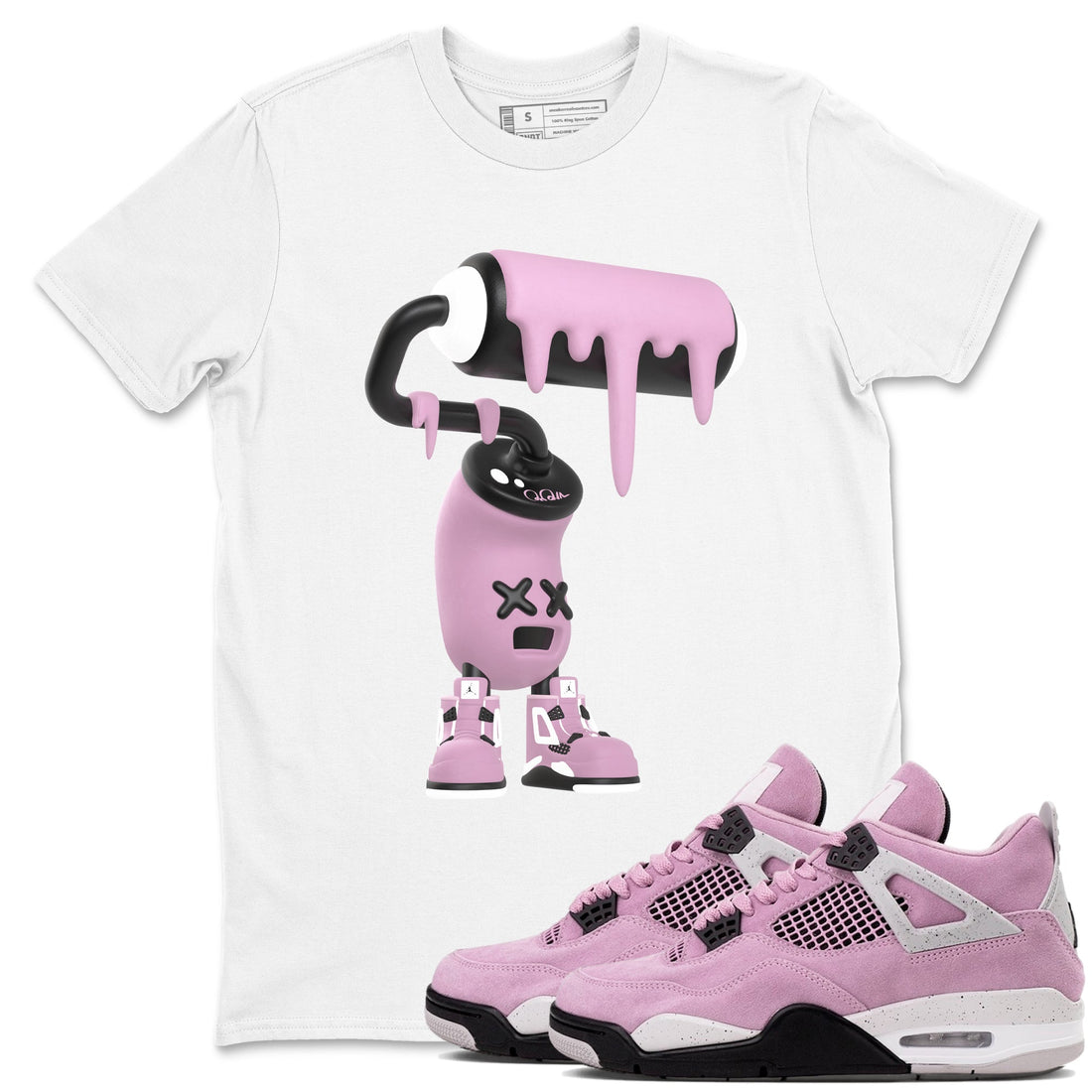 3D Paint Roller Sneaker Tees - Air Jordan 4 Orchid