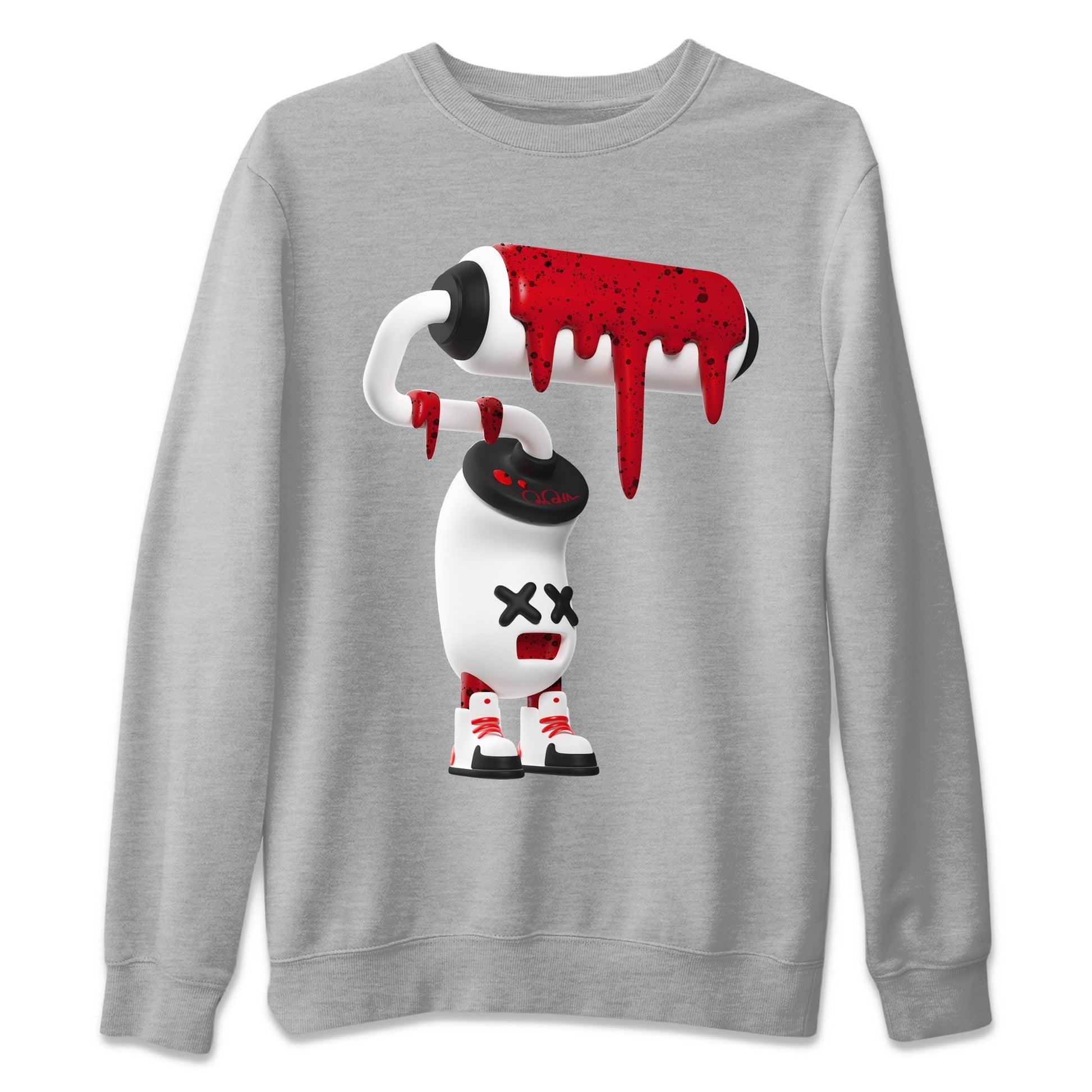 3D Paint Roller Unisex Tops - Air Jordan 4 Red Cement