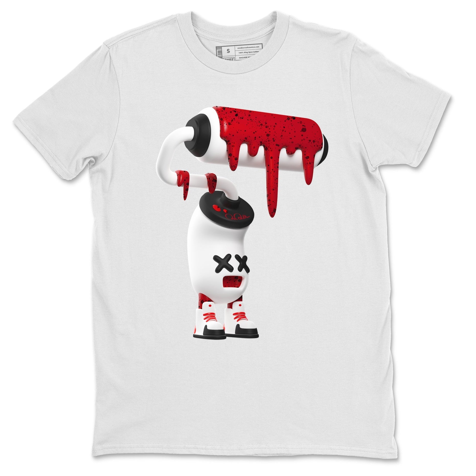 3D Paint Roller Unisex Tops - Air Jordan 4 Red Cement
