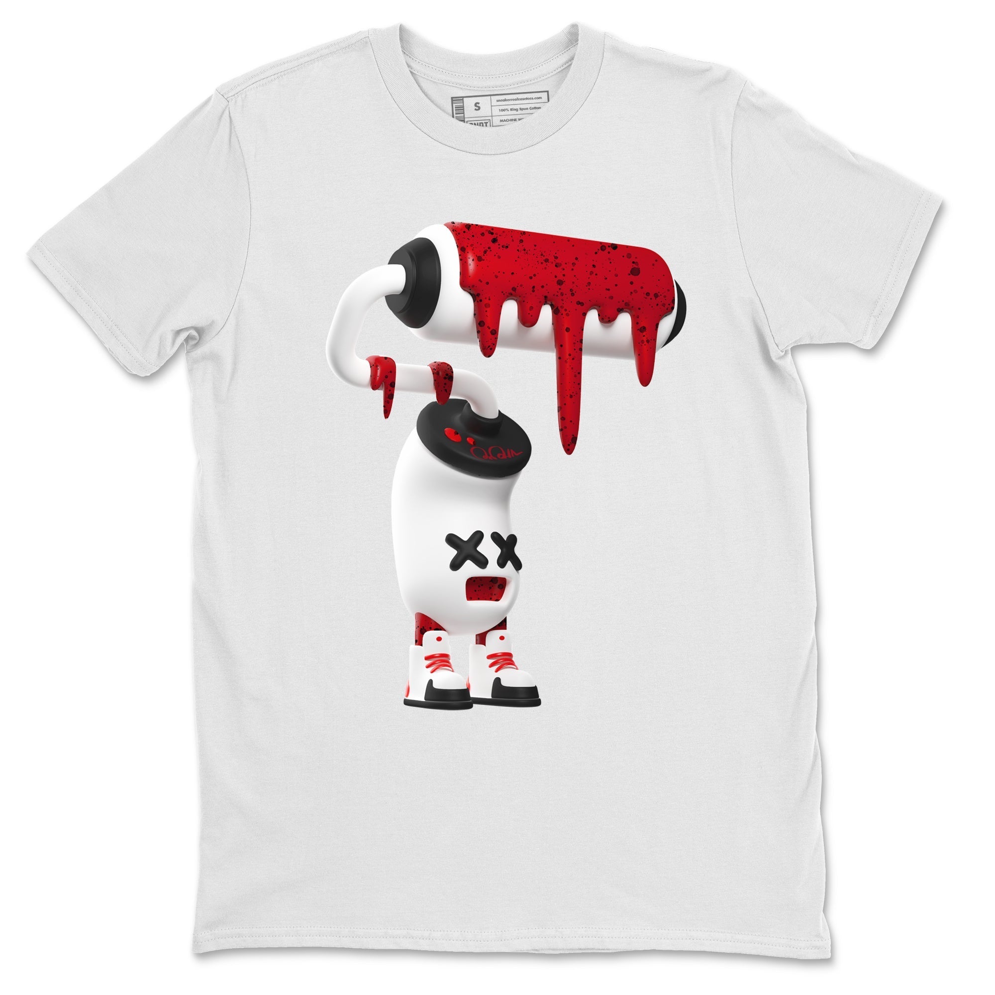 3D Paint Roller Unisex Tops - Air Jordan 4 Red Cement