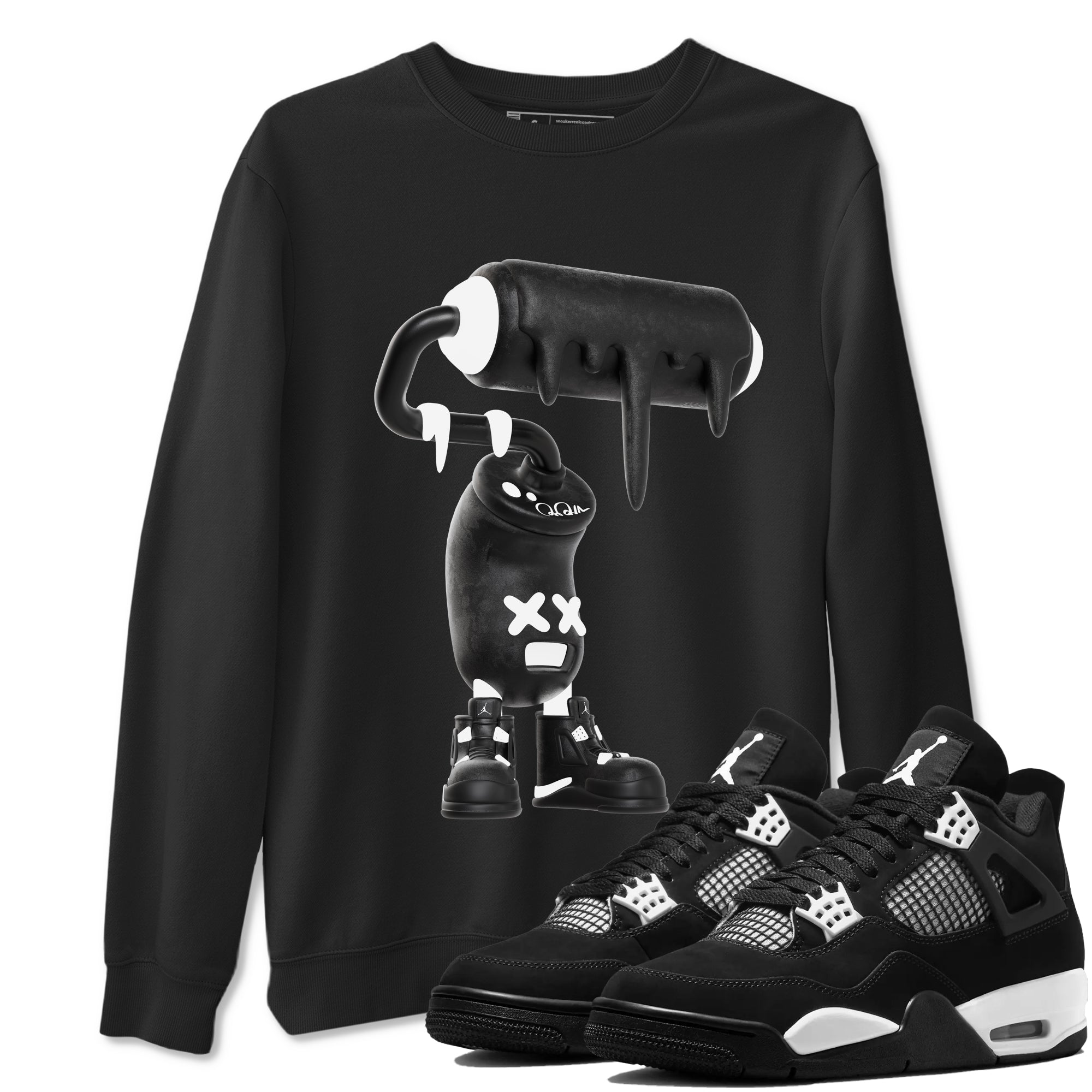 3D Paint Roller Sneaker Tees - Air Jordan 4 White Thunder