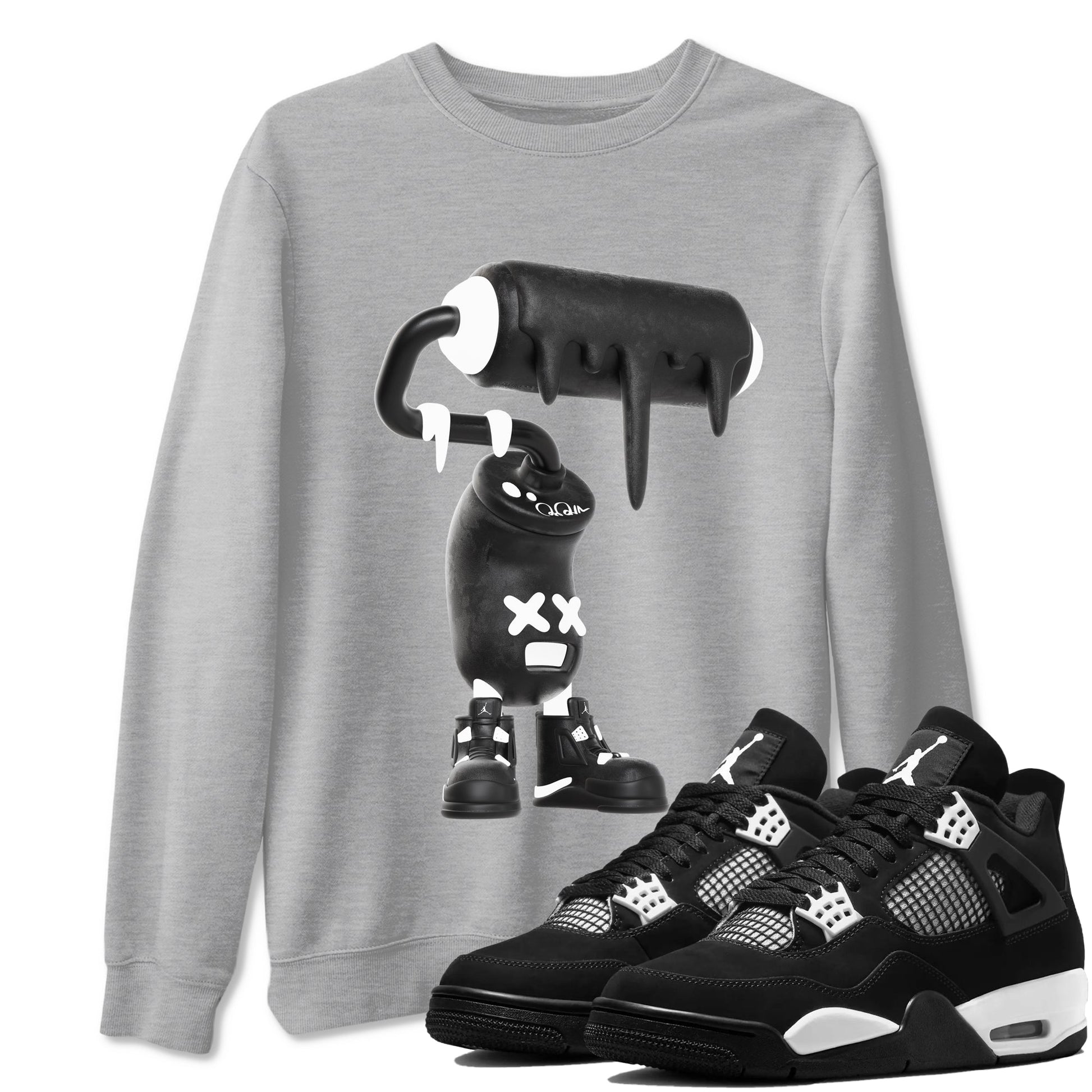 3D Paint Roller Sneaker Tees - Air Jordan 4 White Thunder