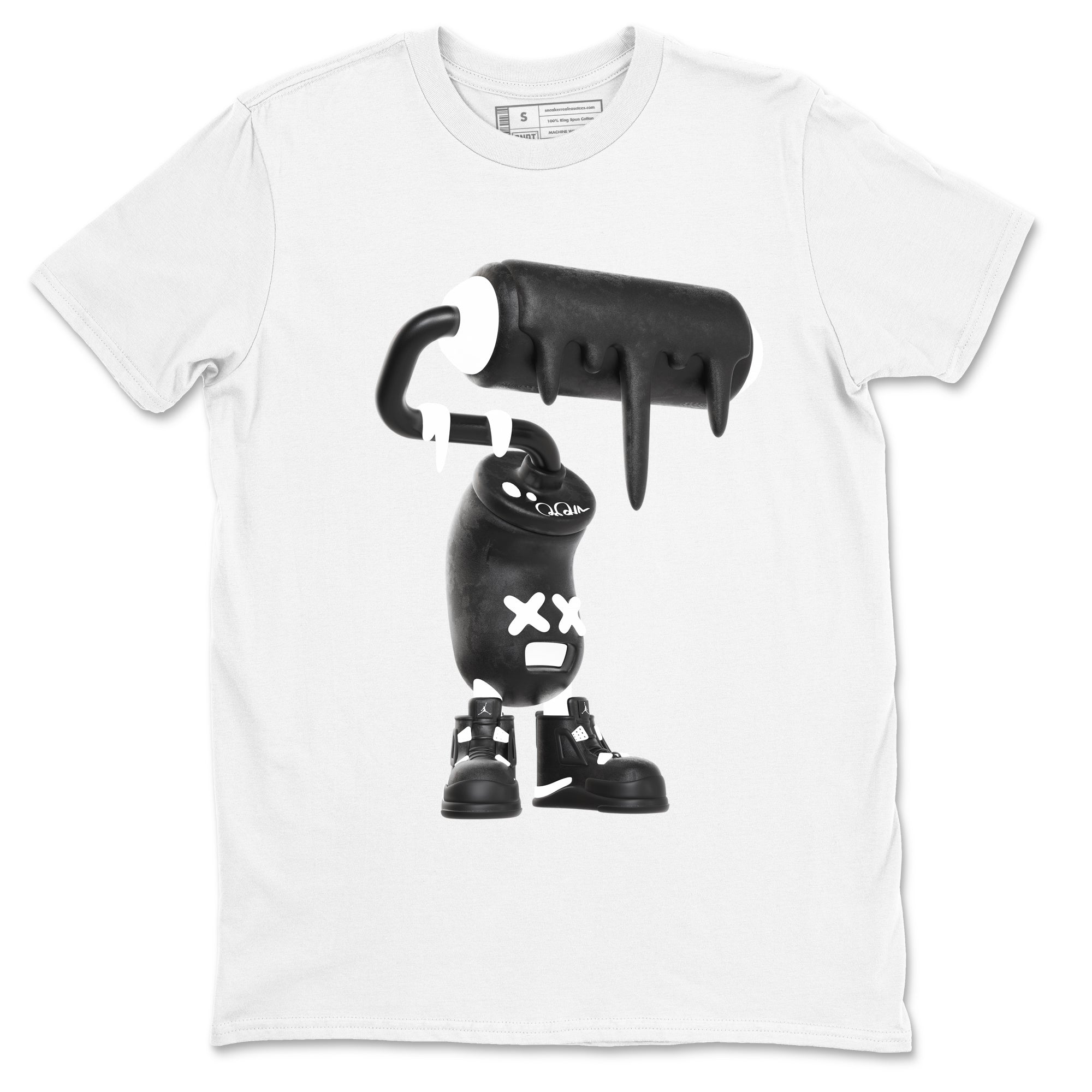 3D Paint Roller Sneaker Tees - Air Jordan 4 White Thunder