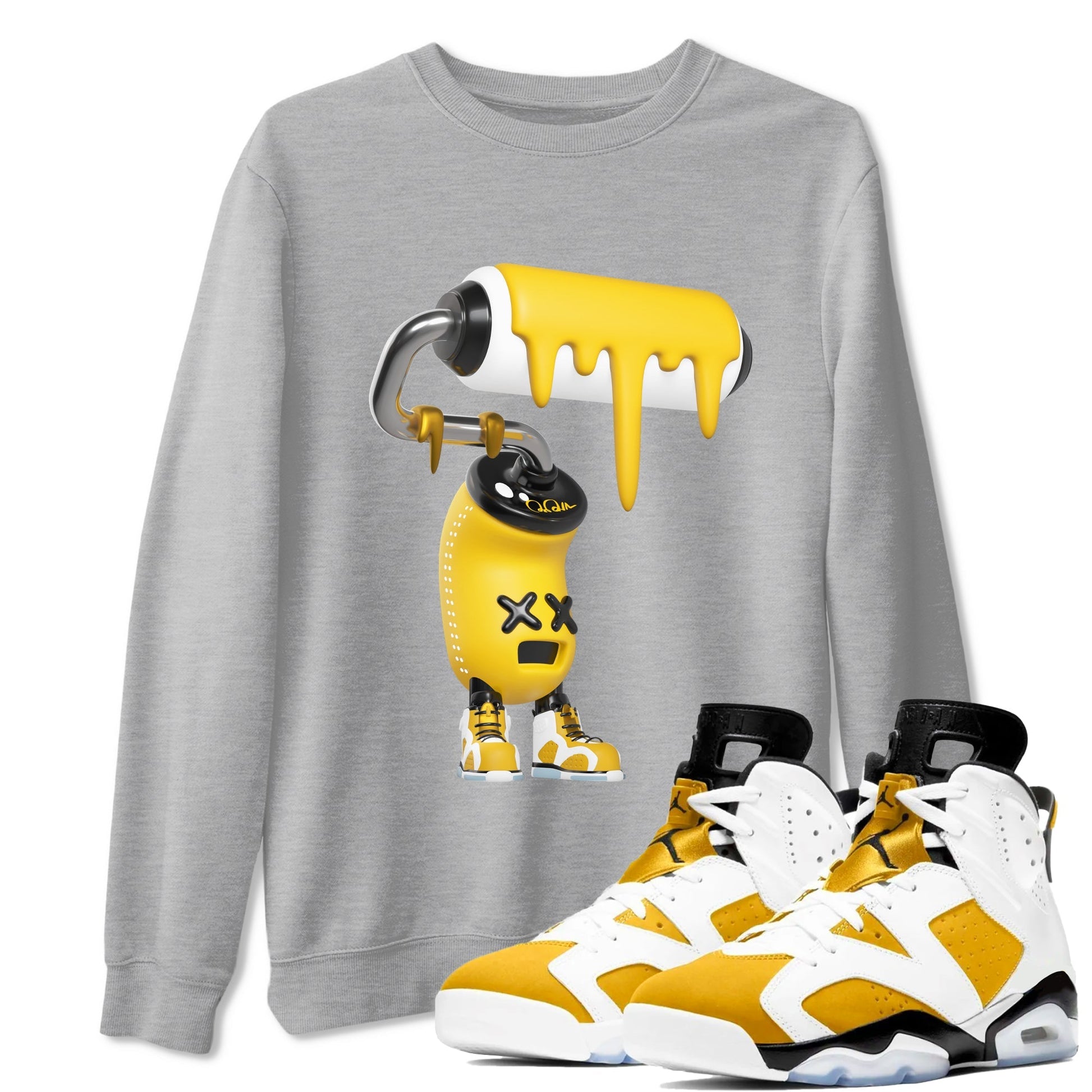 3D Paint Roller Sneaker Tee - Air Jordan 6 Yellow Ochre
