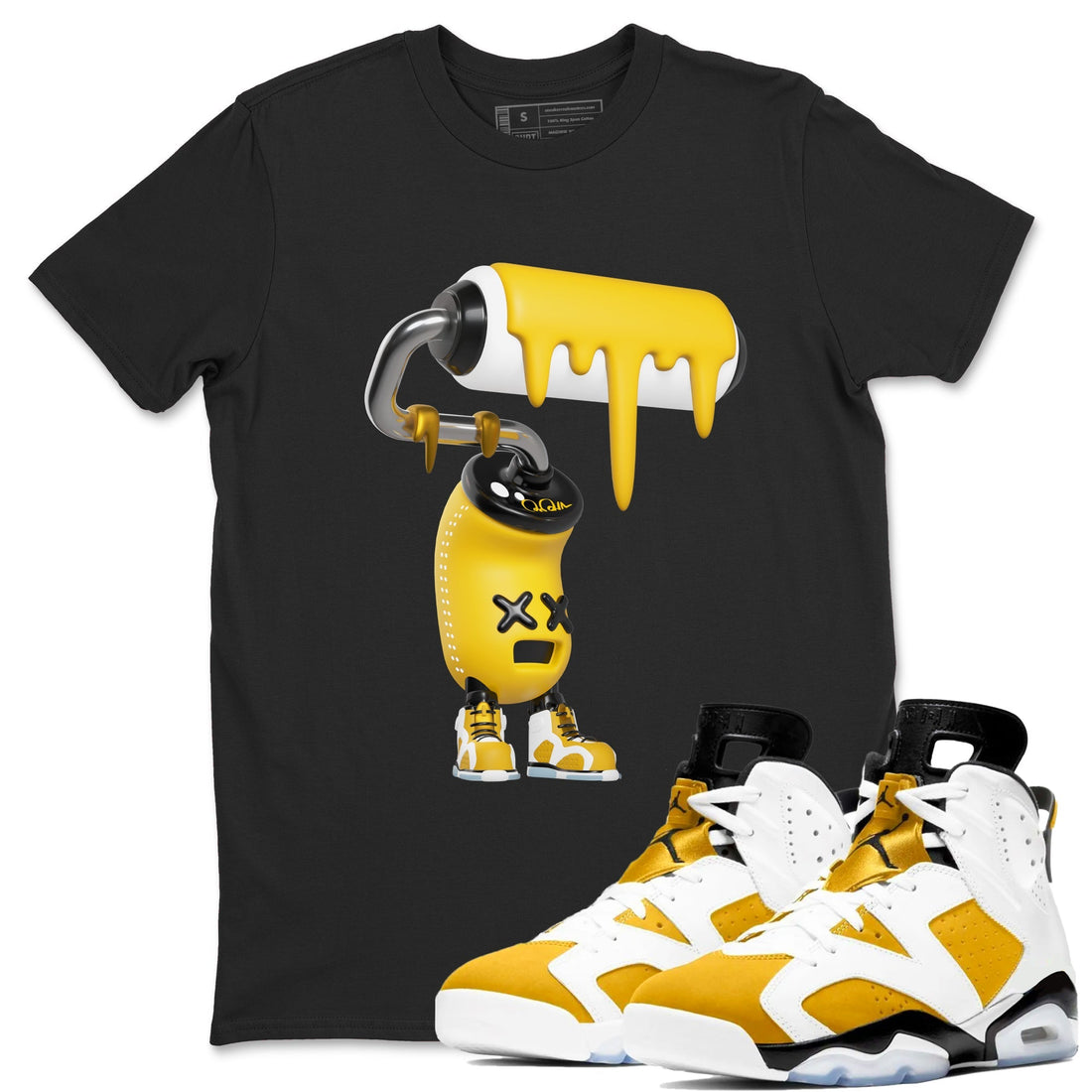 3D Paint Roller Sneaker Tee - Air Jordan 6 Yellow Ochre