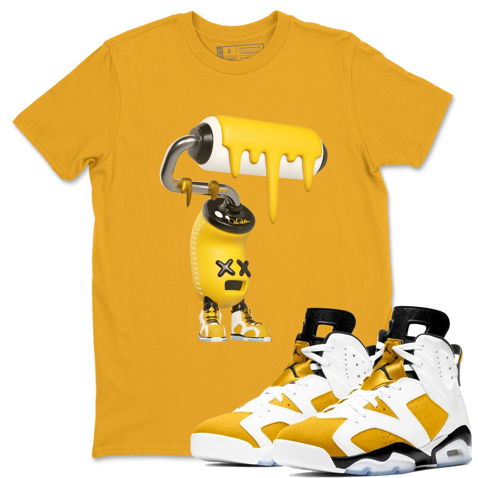 3D Paint Roller Sneaker Tee - Air Jordan 6 Yellow Ochre