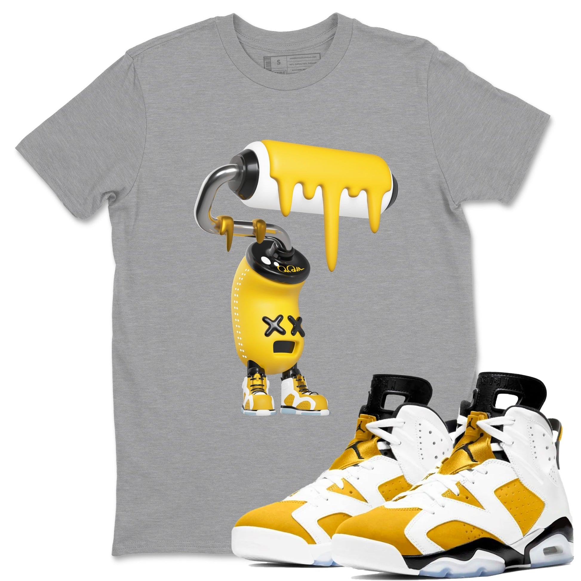 3D Paint Roller Sneaker Tee - Air Jordan 6 Yellow Ochre