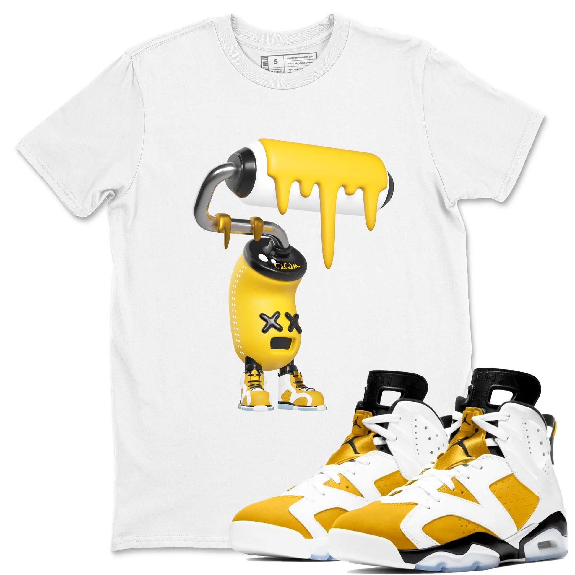 3D Paint Roller Sneaker Tee - Air Jordan 6 Yellow Ochre