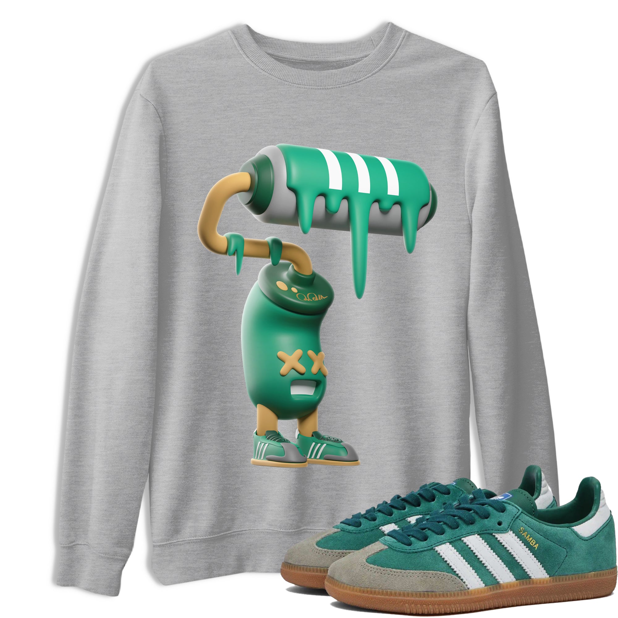 3D Paint Roller Sneaker Tee - Samba Collegiate Green Gum