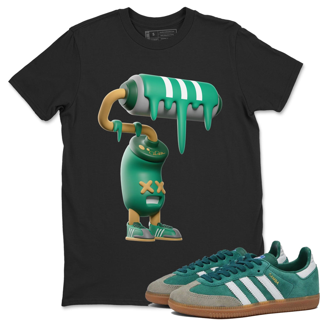 3D Paint Roller Sneaker Tee - Samba Collegiate Green Gum