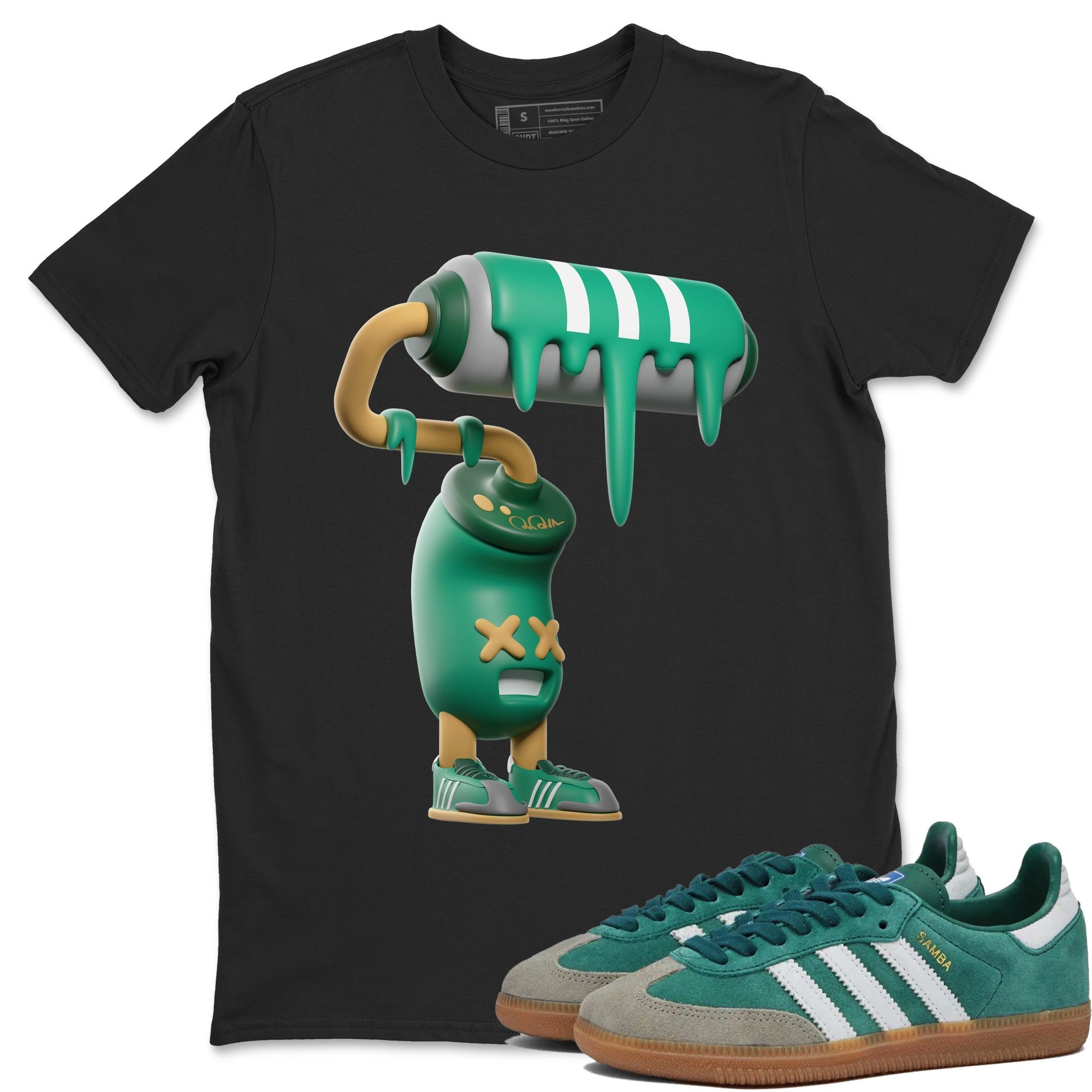 3D Paint Roller Sneaker Tee - Samba Collegiate Green Gum