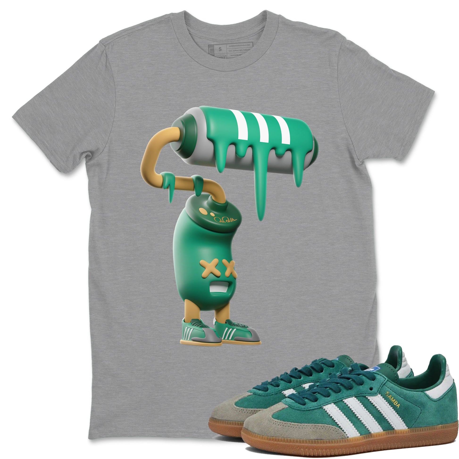 3D Paint Roller Sneaker Tee - Samba Collegiate Green Gum
