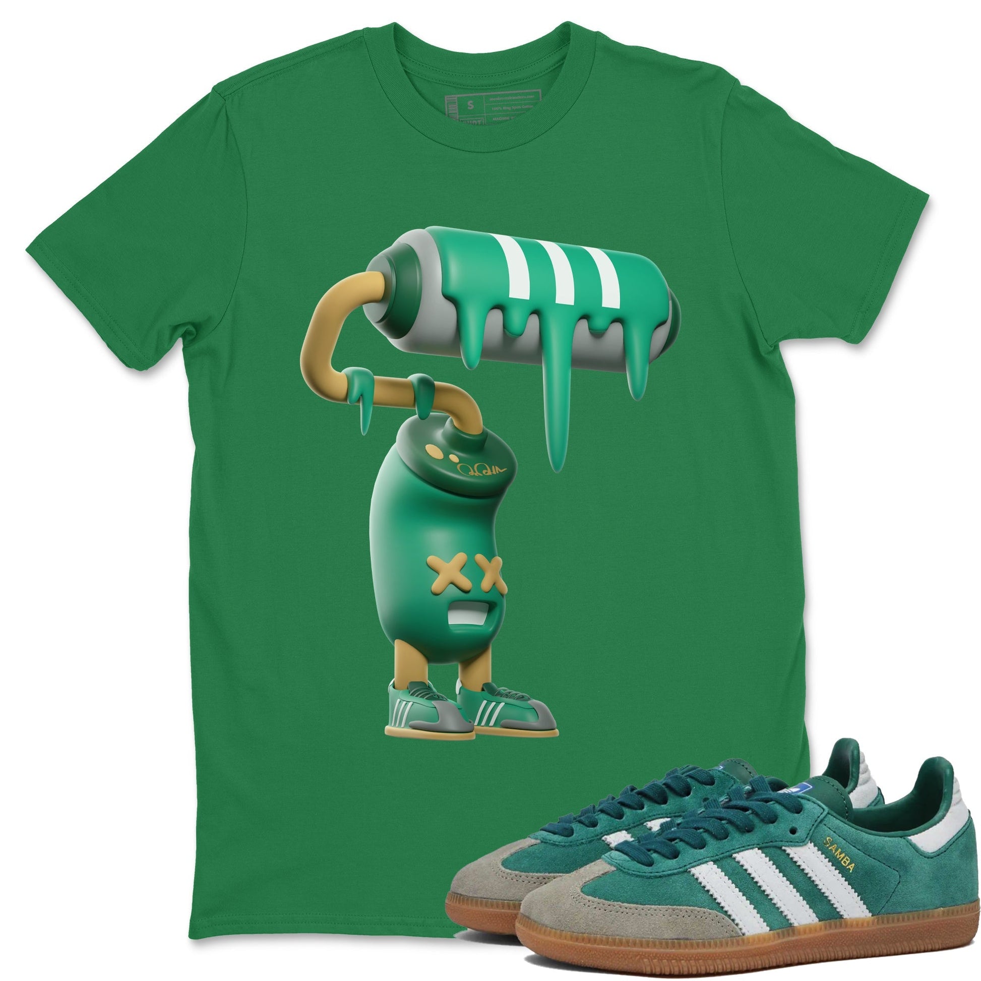 3D Paint Roller Sneaker Tee - Samba Collegiate Green Gum