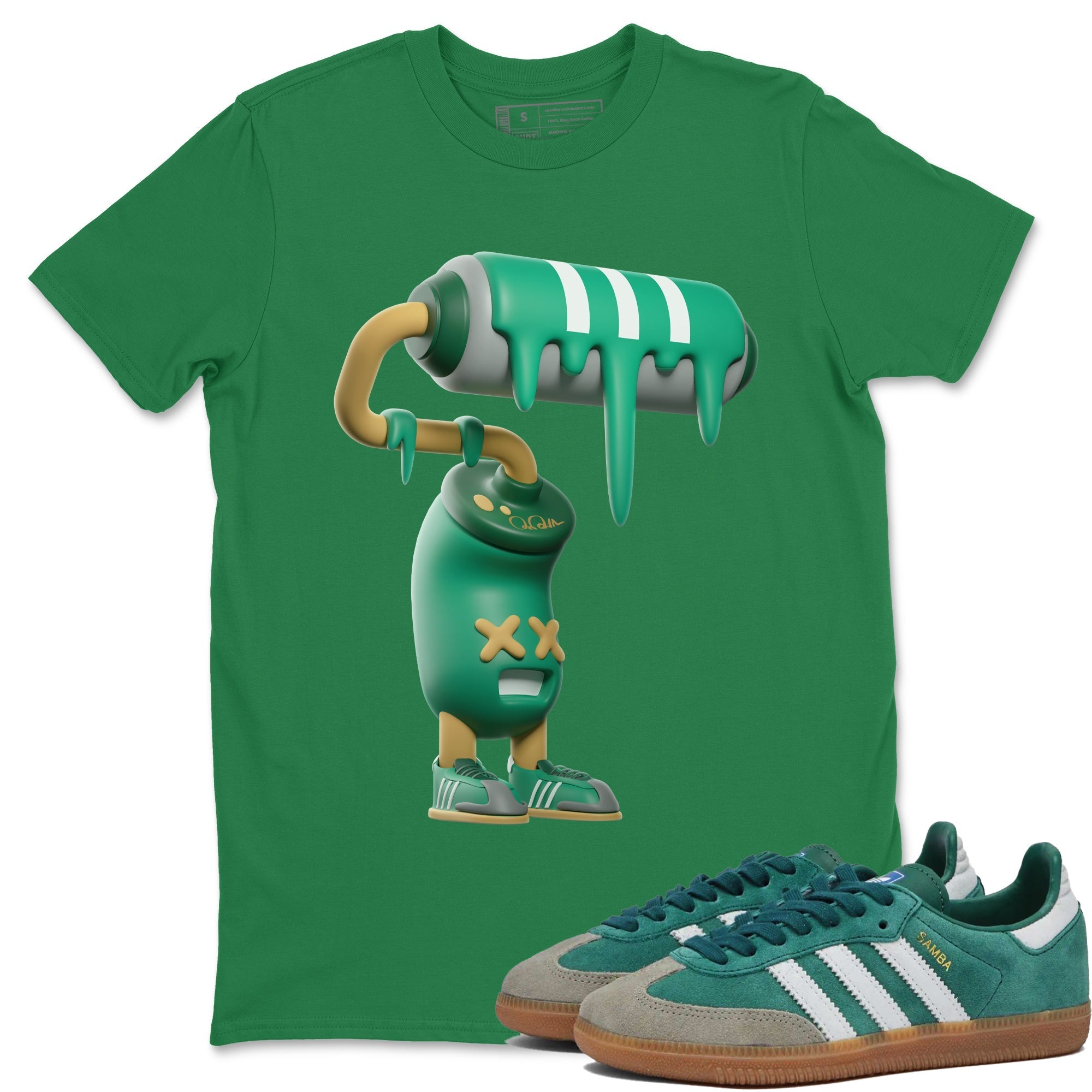 3D Paint Roller Sneaker Tee - Samba Collegiate Green Gum
