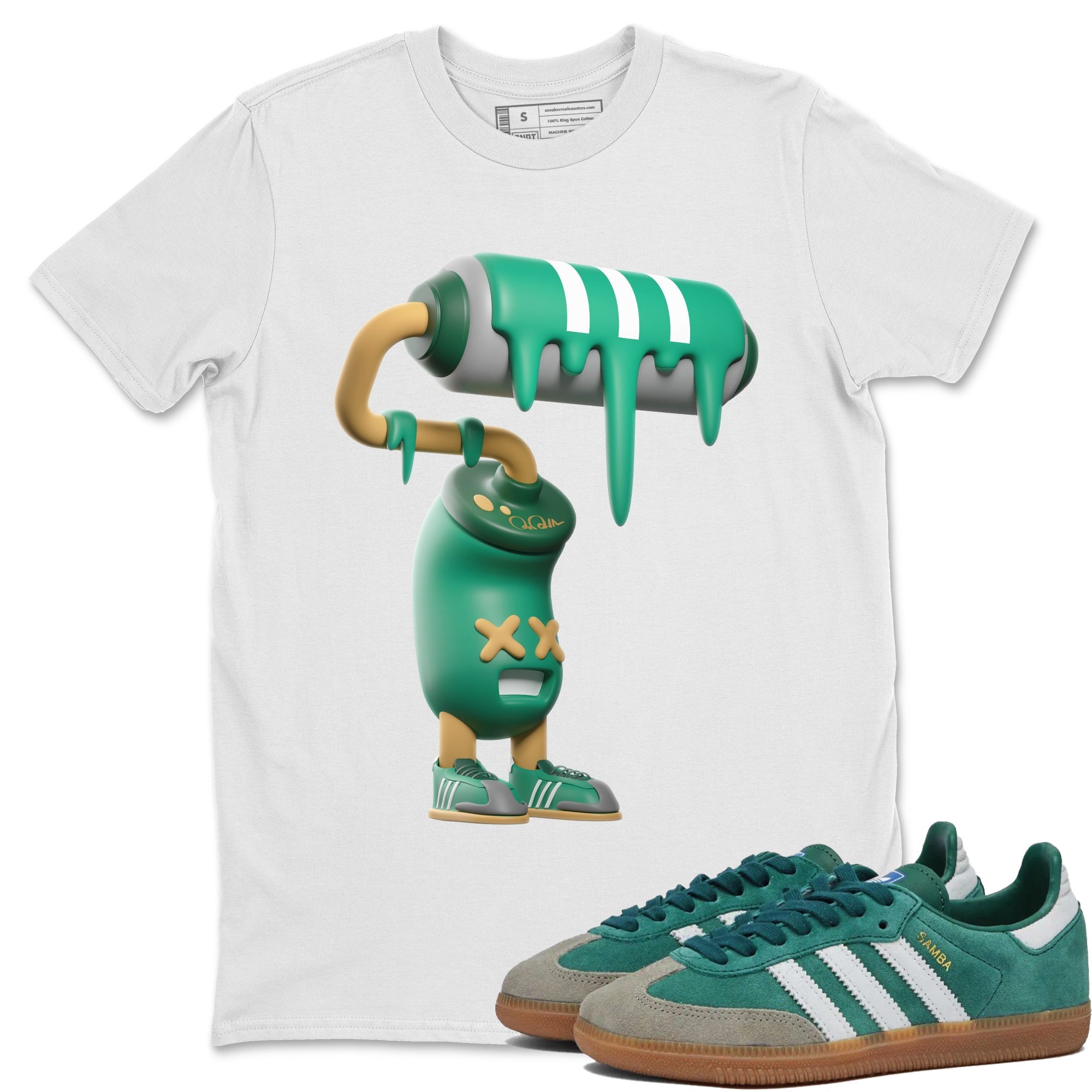 3D Paint Roller Sneaker Tee - Samba Collegiate Green Gum