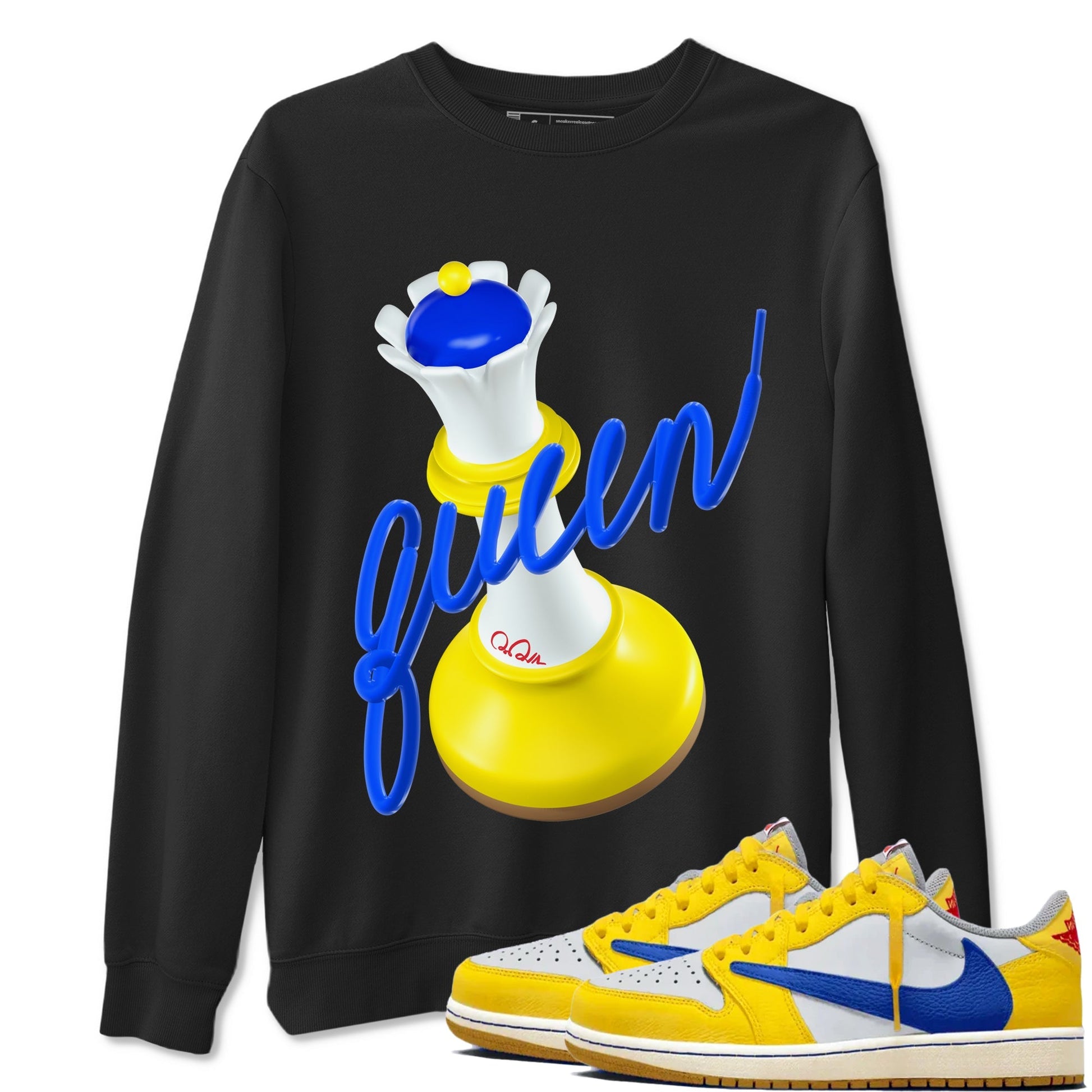 3D Queen Sneaker Tees - Air Jordan 1 Travis Scott Canary