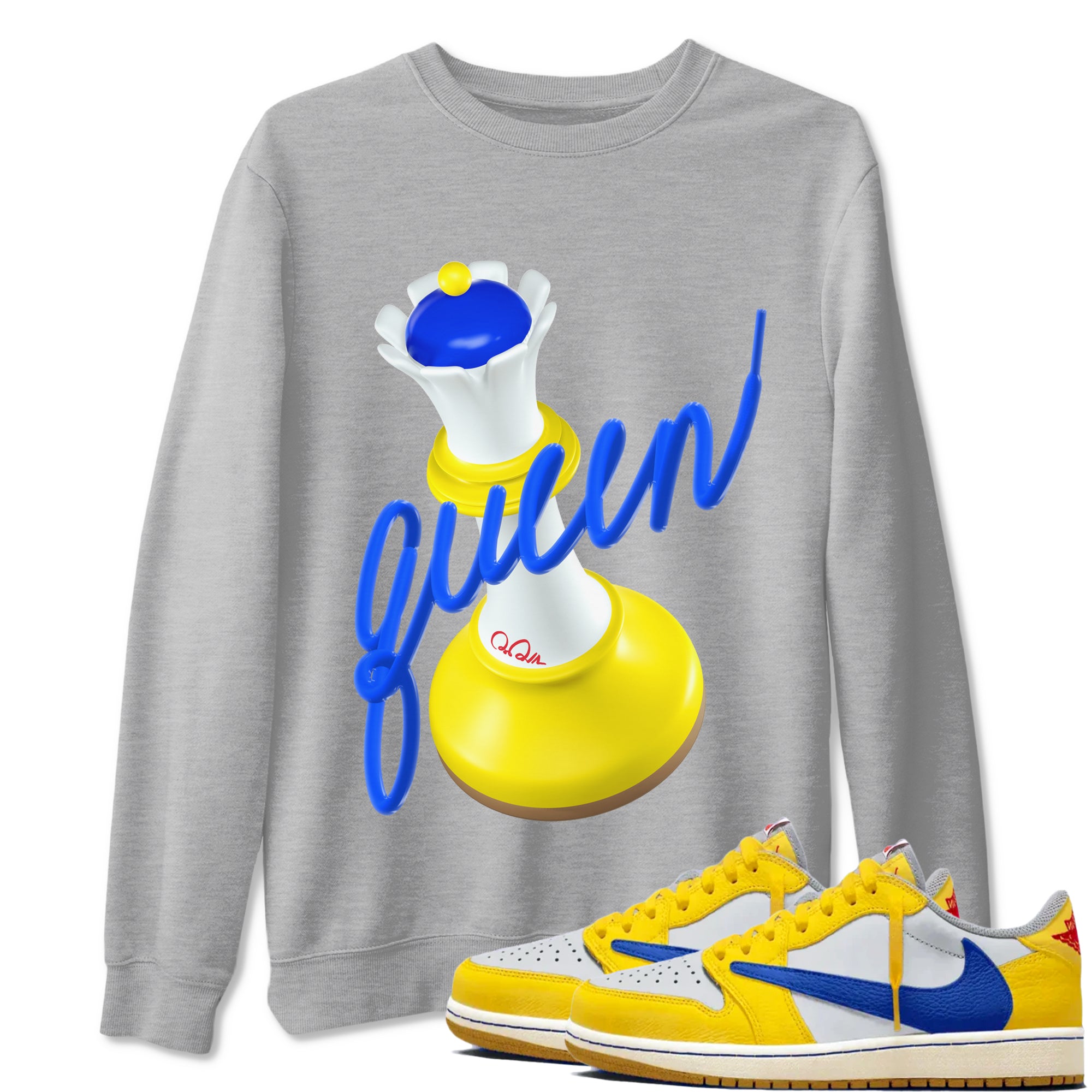 3D Queen Sneaker Tees - Air Jordan 1 Travis Scott Canary