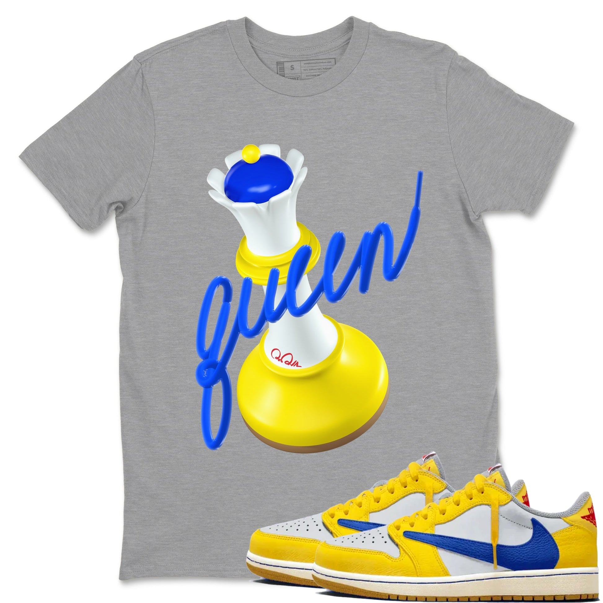 3D Queen Sneaker Tees - Air Jordan 1 Travis Scott Canary