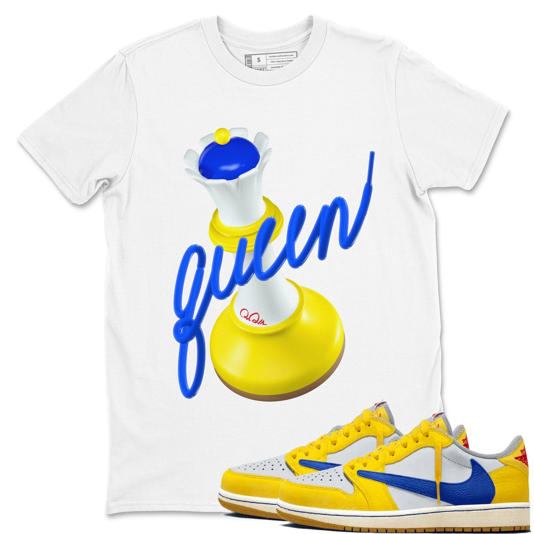3D Queen Sneaker Tees - Air Jordan 1 Travis Scott Canary