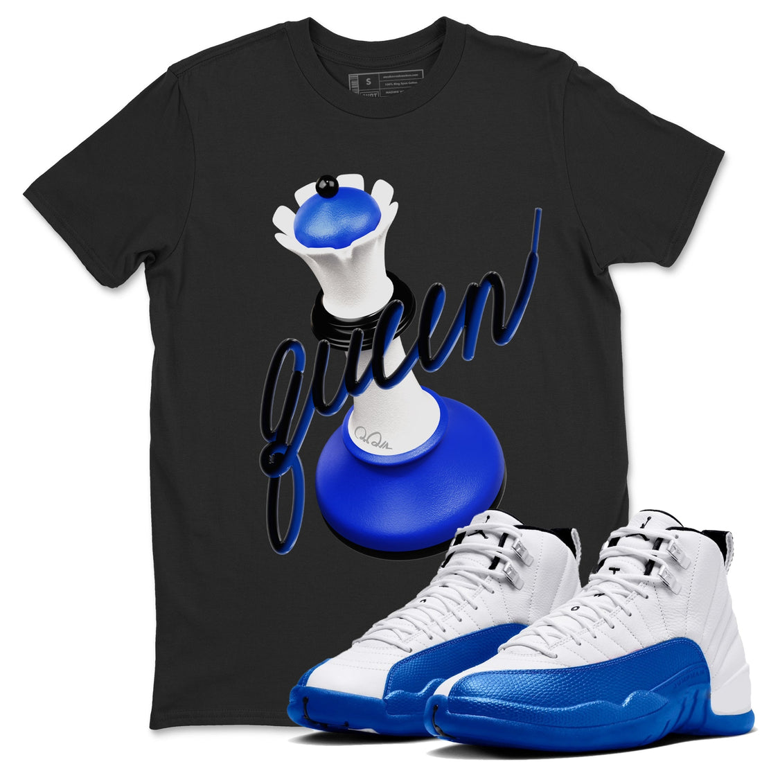 3D Queen Sneaker Tees - Air Jordan 12 Blueberry