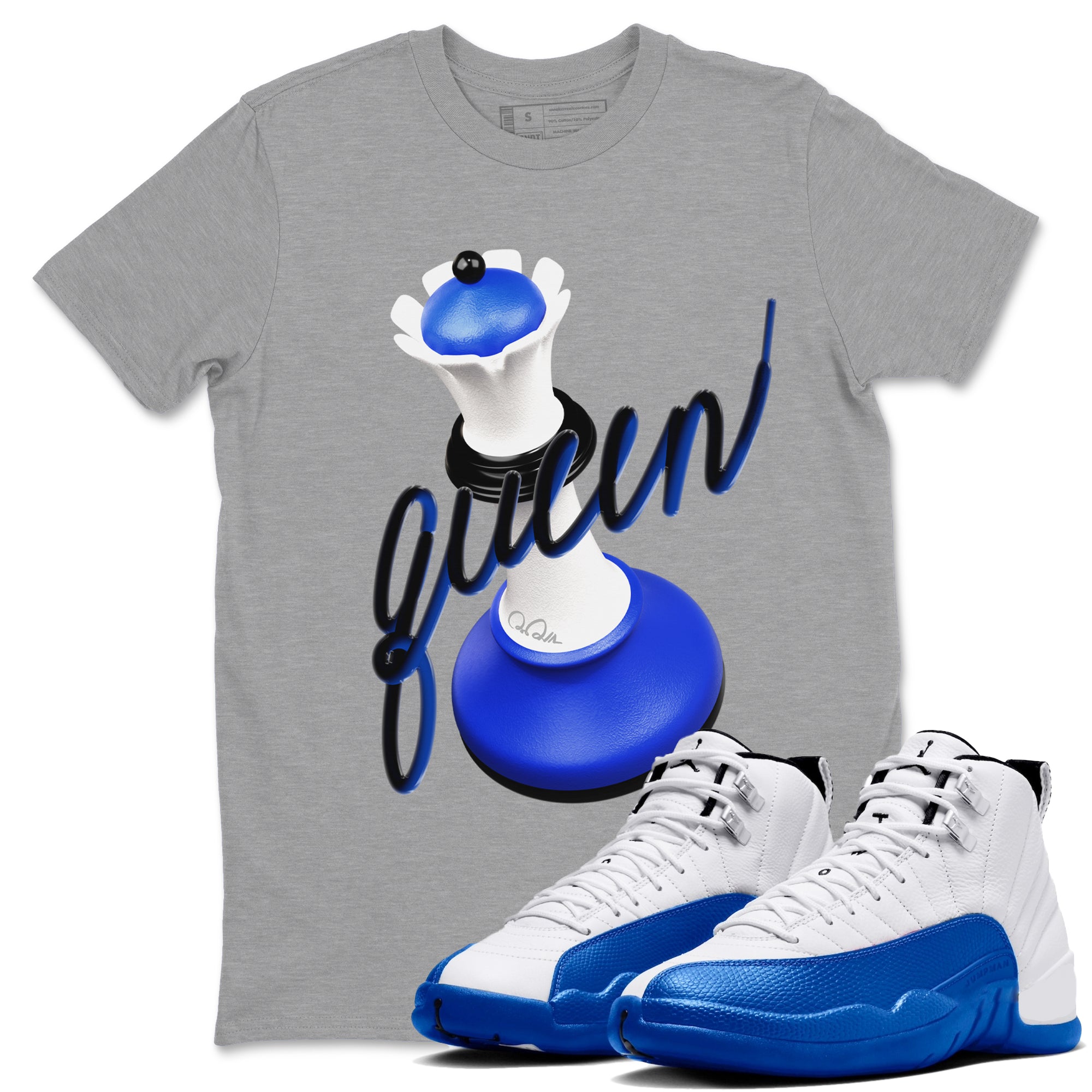 3D Queen Sneaker Tees - Air Jordan 12 Blueberry