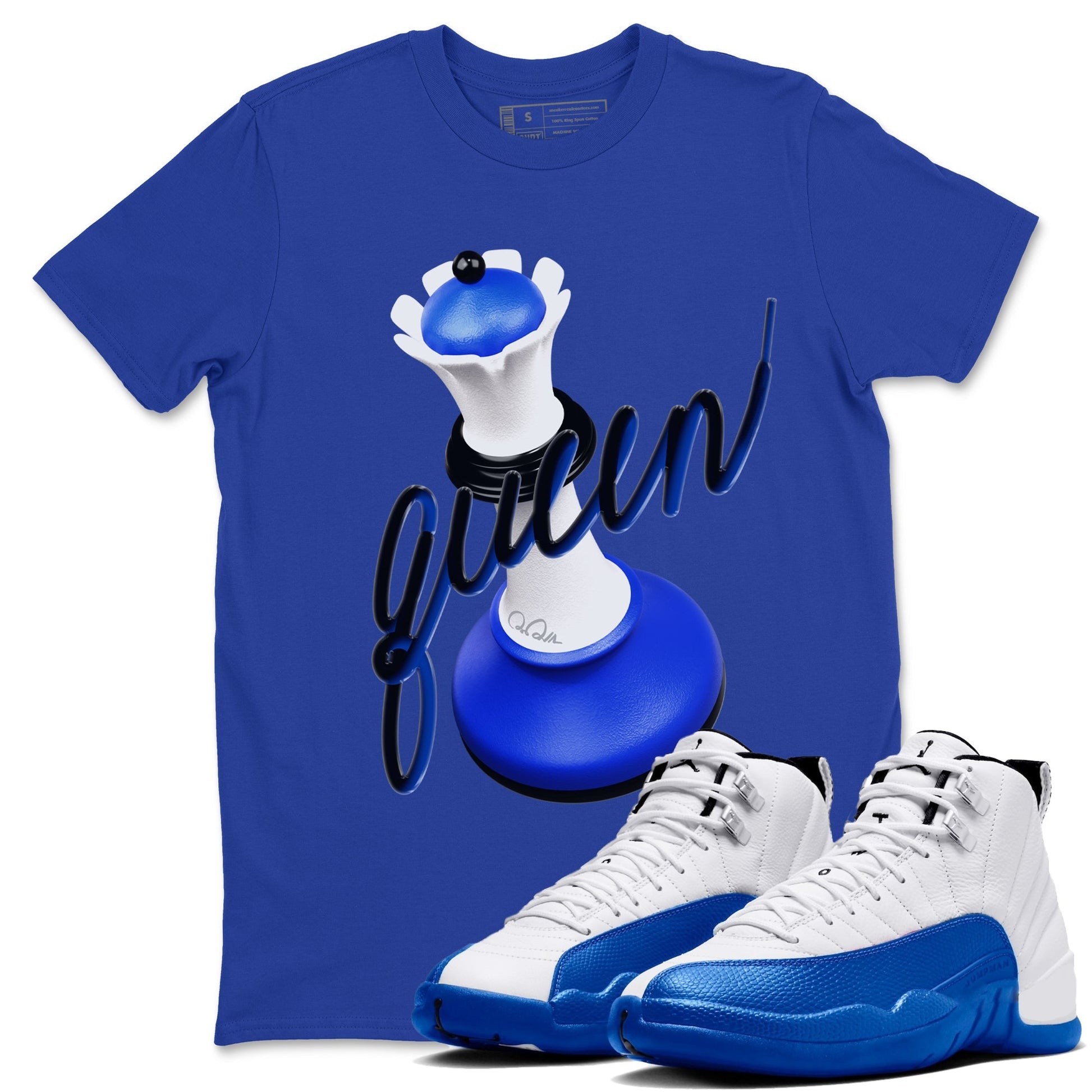 3D Queen Sneaker Tees - Air Jordan 12 Blueberry