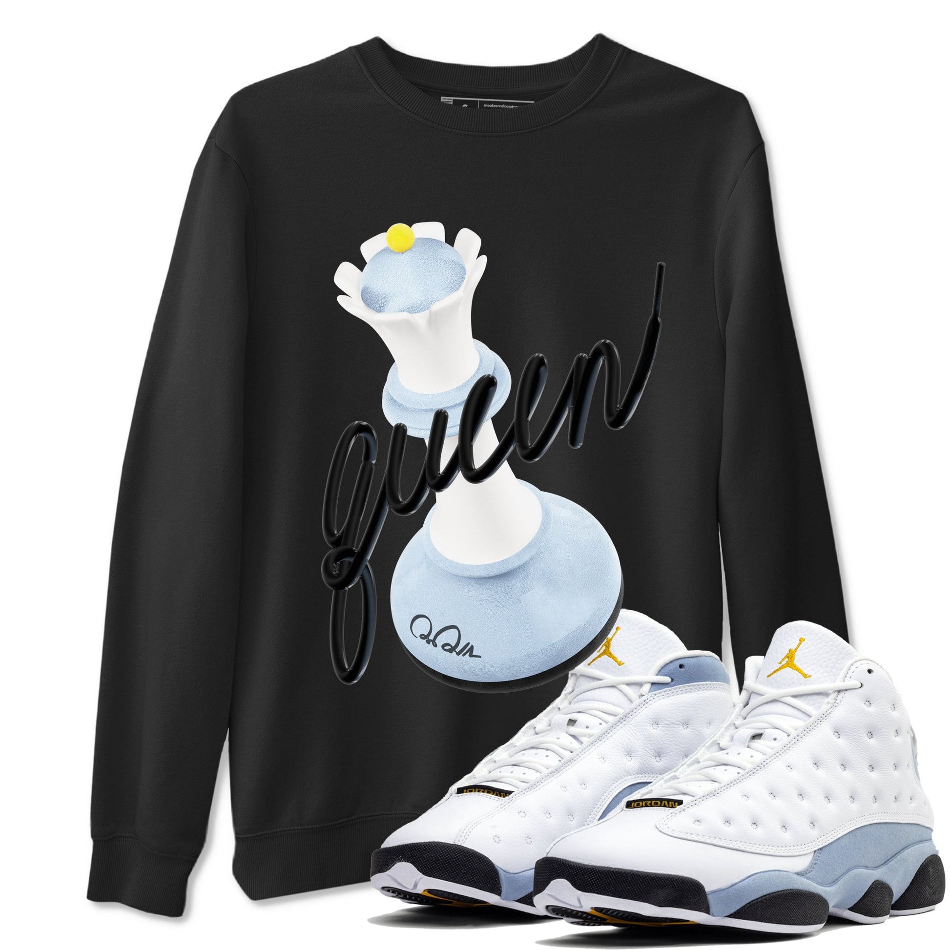 3D Queen Sneaker Tees - Air Jordan 13 Blue Grey