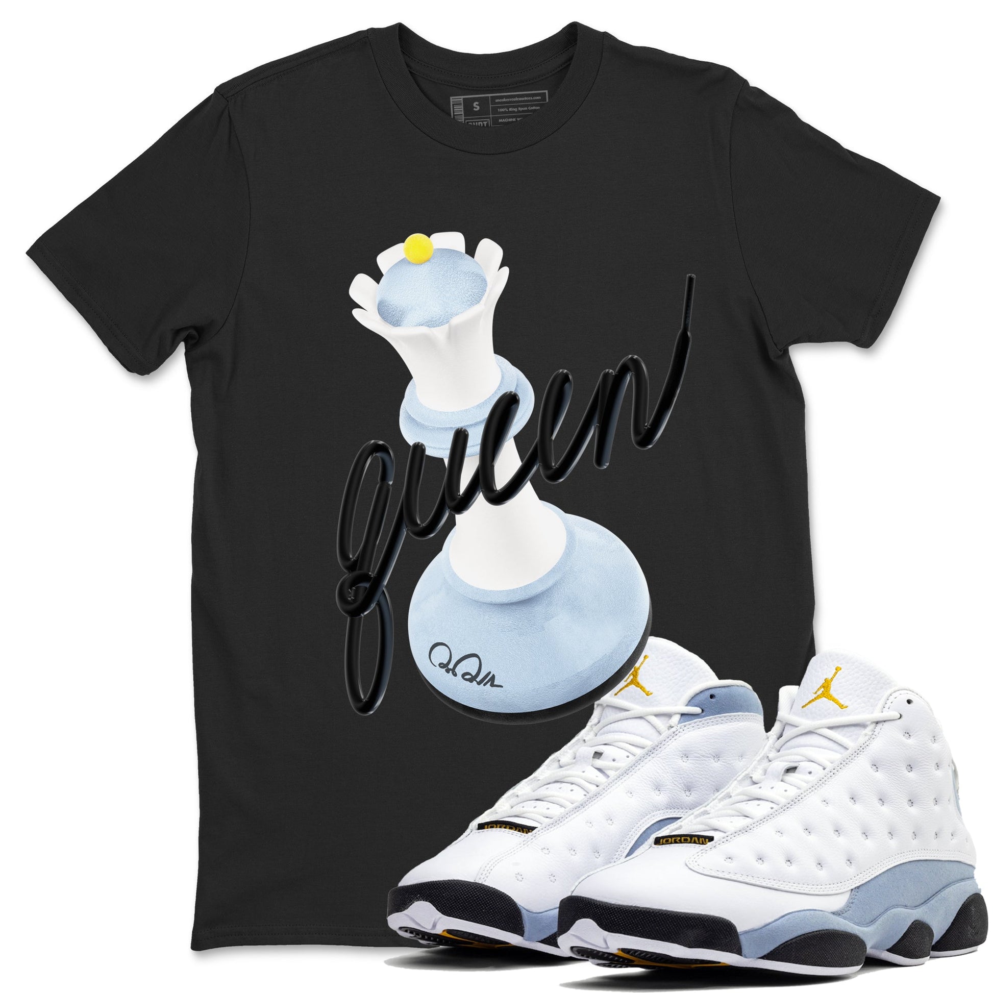 3D Queen Sneaker Tees - Air Jordan 13 Blue Grey