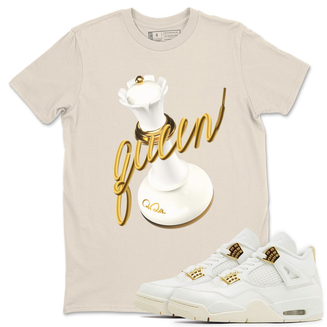 3D Queen Sneaker Tees - Air Jordan 4 Sail 2024
