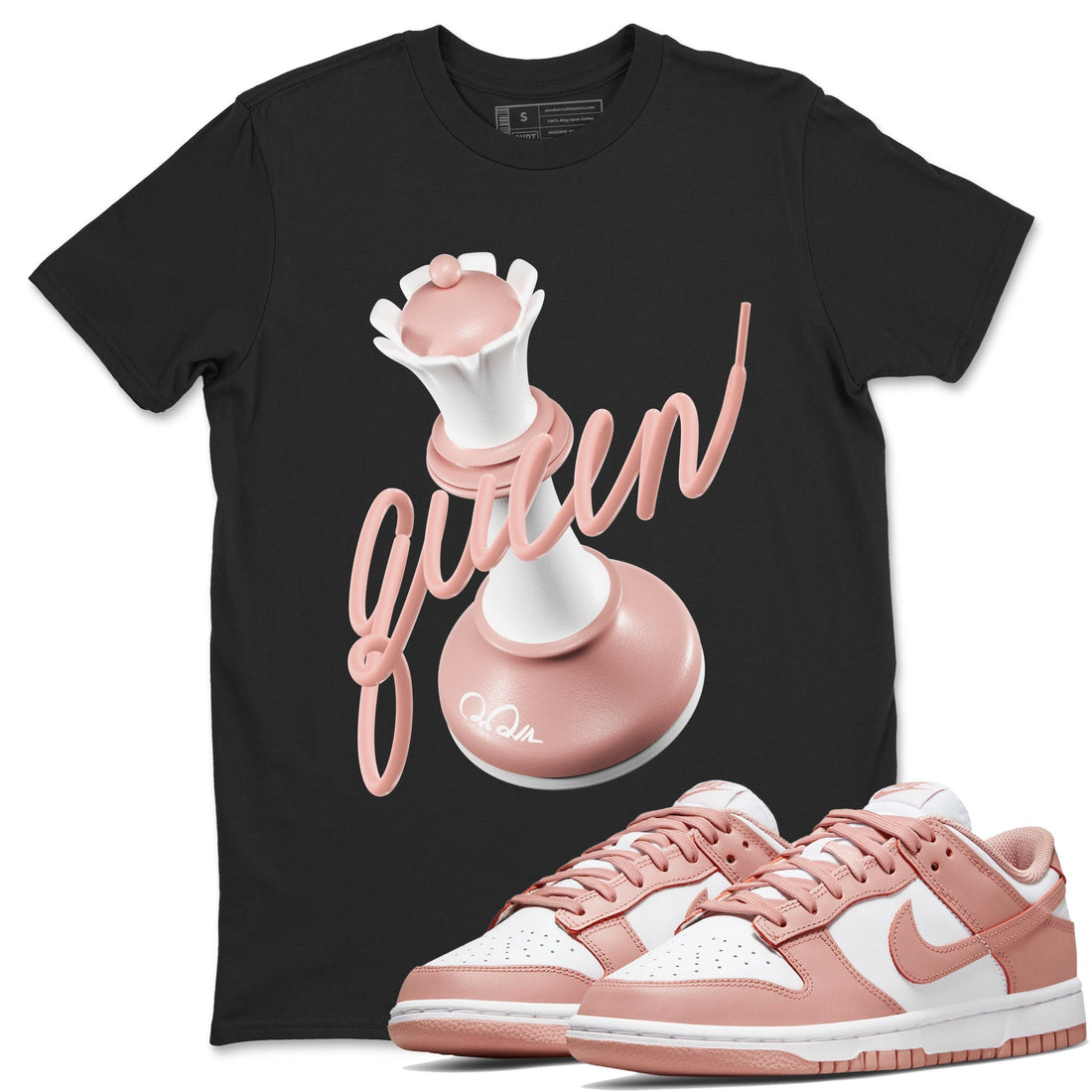 3D Queen Sneaker Tee - Dunk Rose Whisper