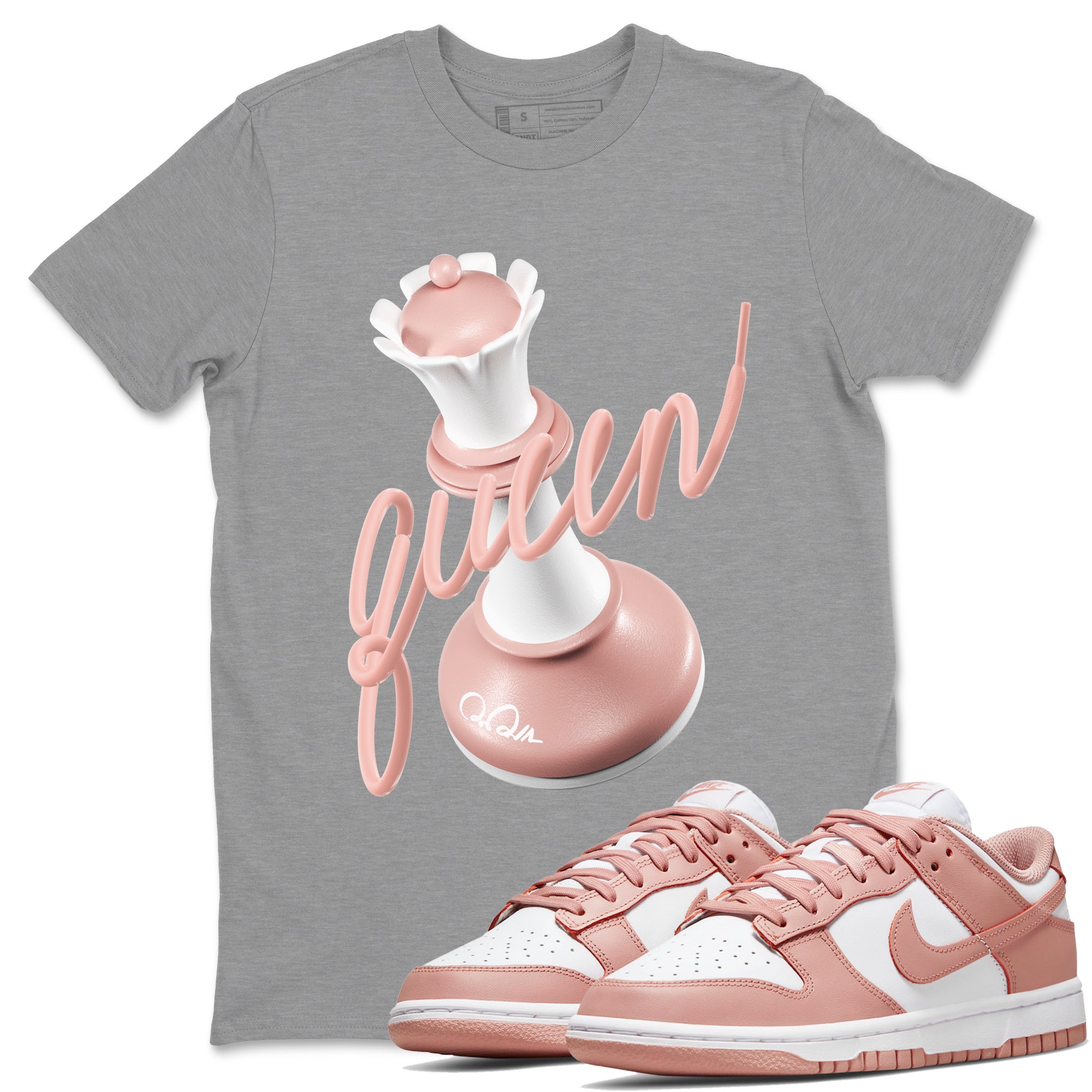 3D Queen Sneaker Tee - Dunk Rose Whisper