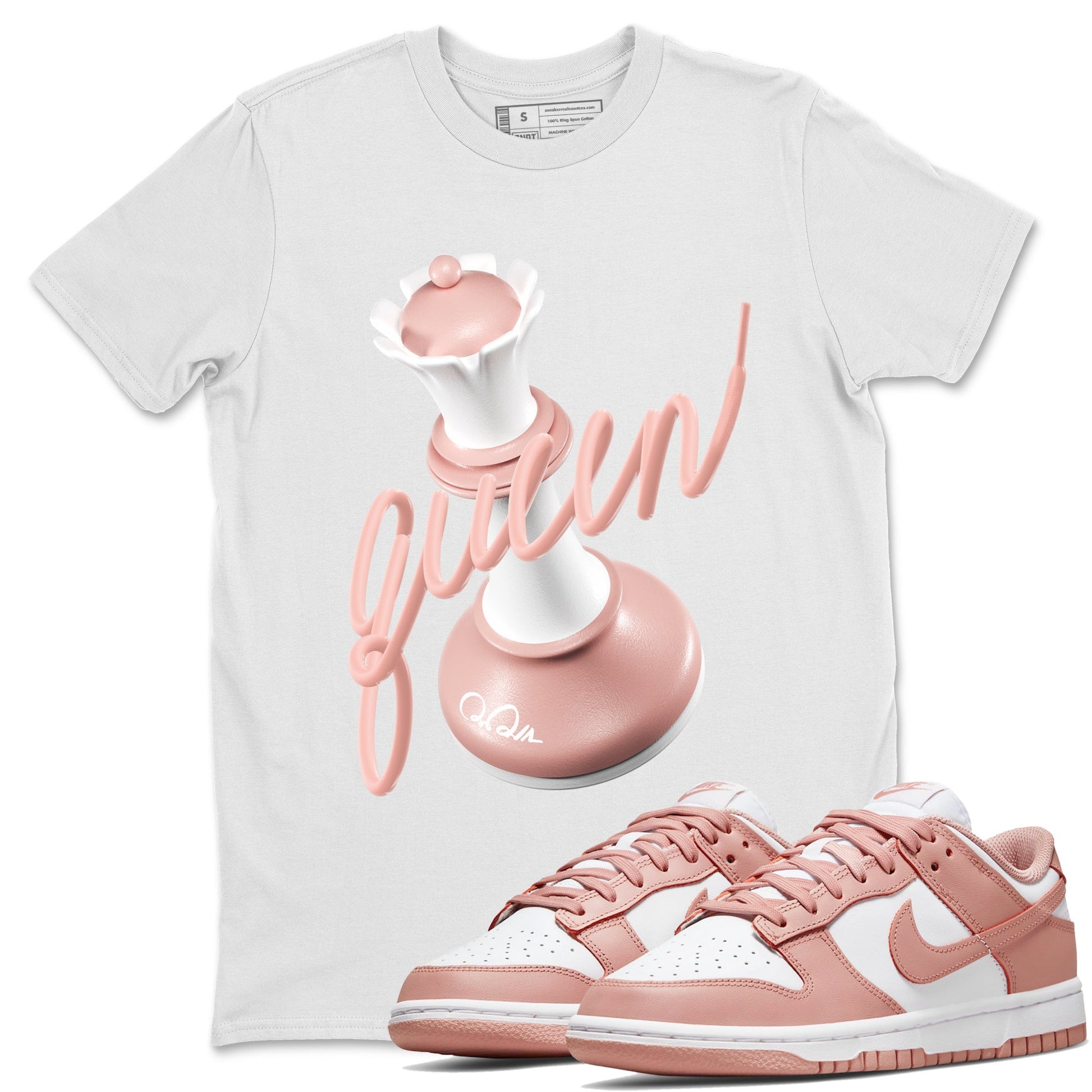 3D Queen Sneaker Tee - Dunk Rose Whisper