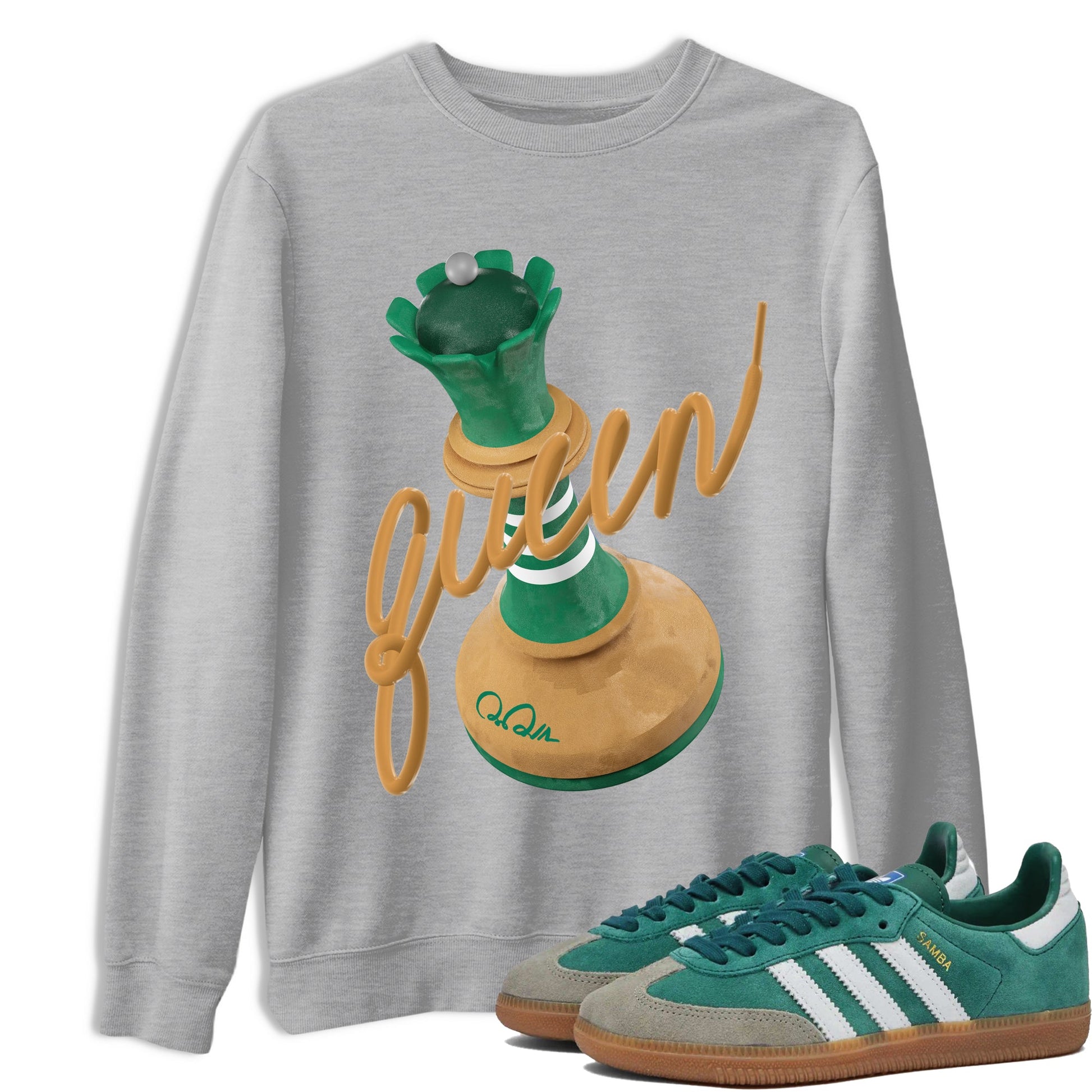 3D Queen Sneaker Tee - Samba Collegiate Green Gum