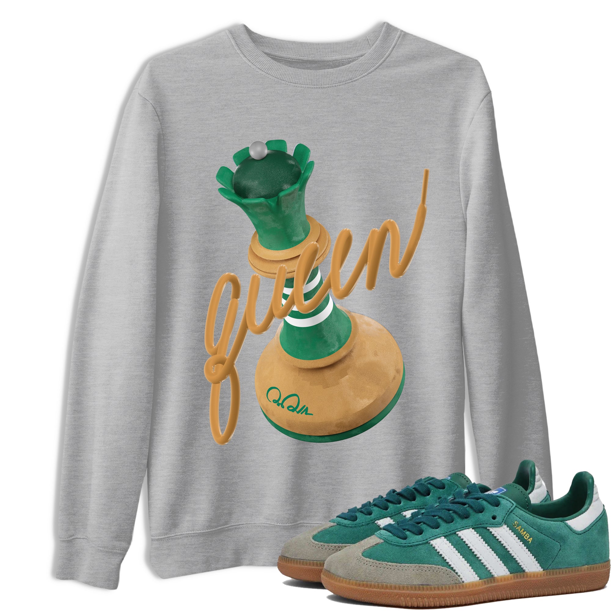 3D Queen Sneaker Tee - Samba Collegiate Green Gum
