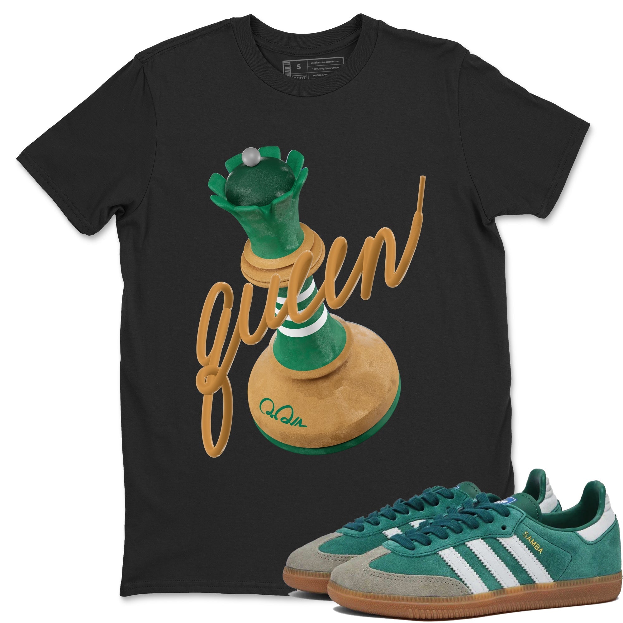 3D Queen Sneaker Tee - Samba Collegiate Green Gum