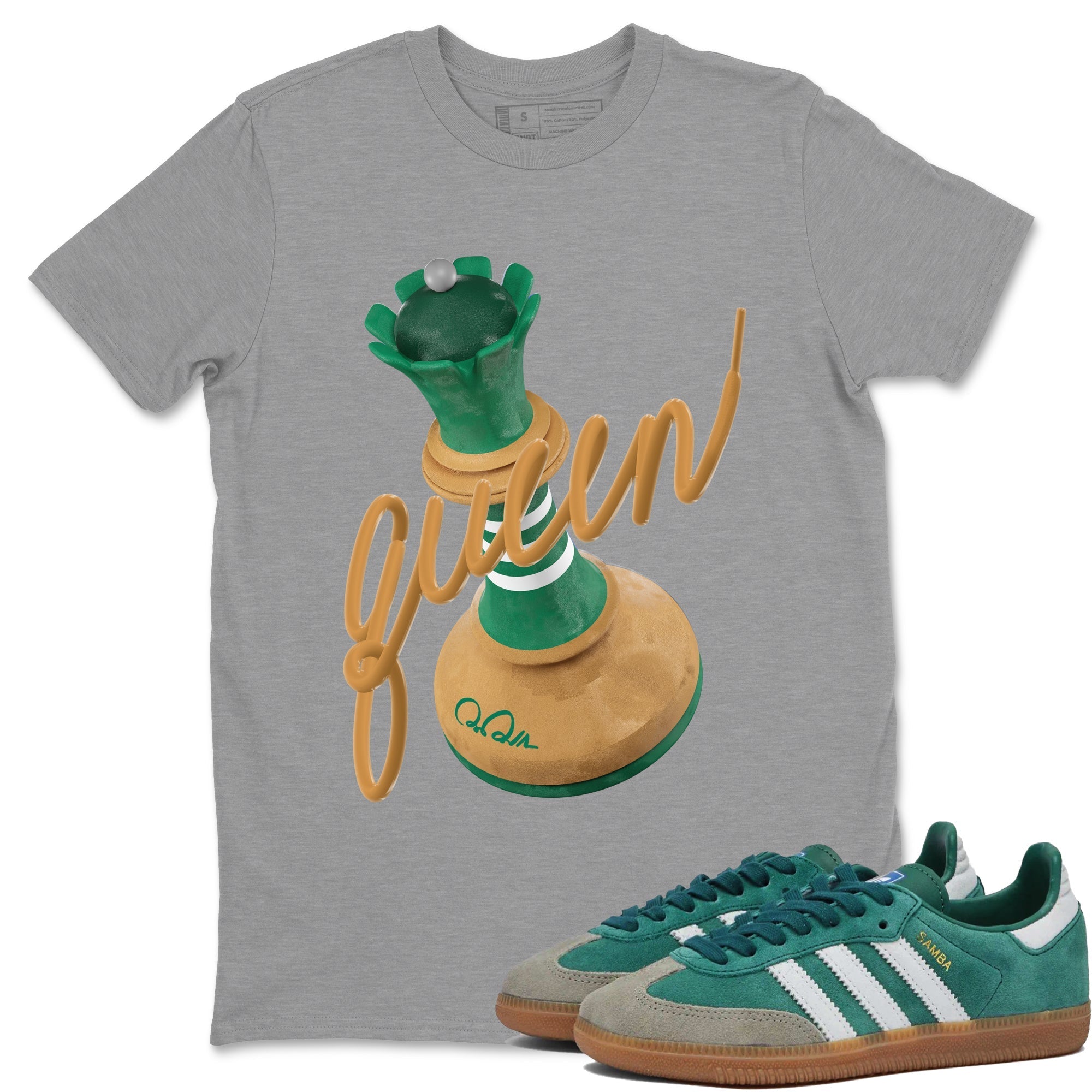3D Queen Sneaker Tee - Samba Collegiate Green Gum