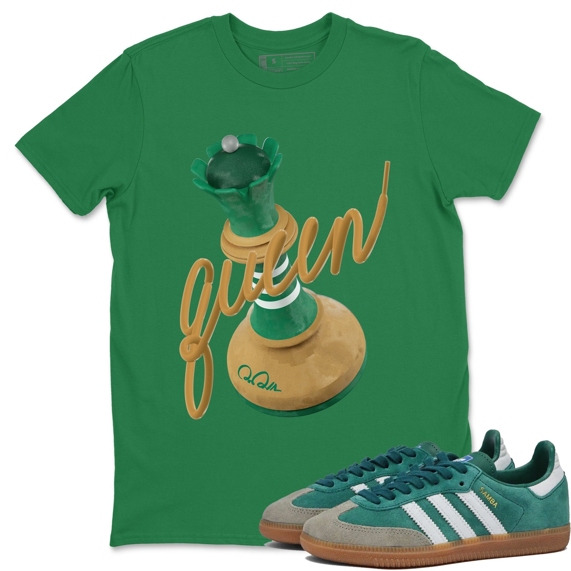 3D Queen Sneaker Tee - Samba Collegiate Green Gum