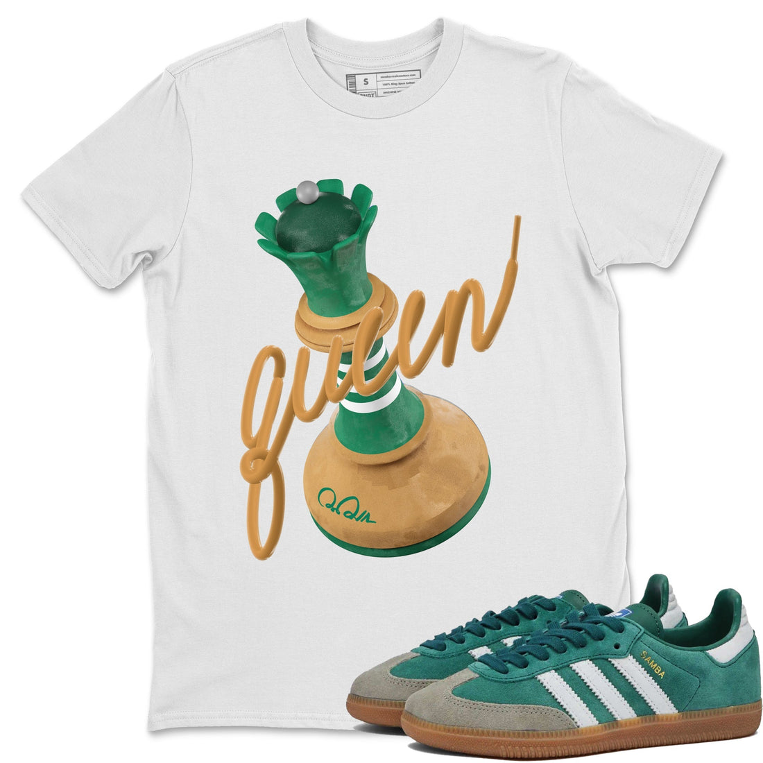 3D Queen Sneaker Tee - Samba Collegiate Green Gum