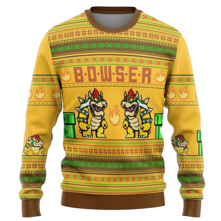 3D Super Mario Bowser Ugly Knitted Sweater ? Usalast