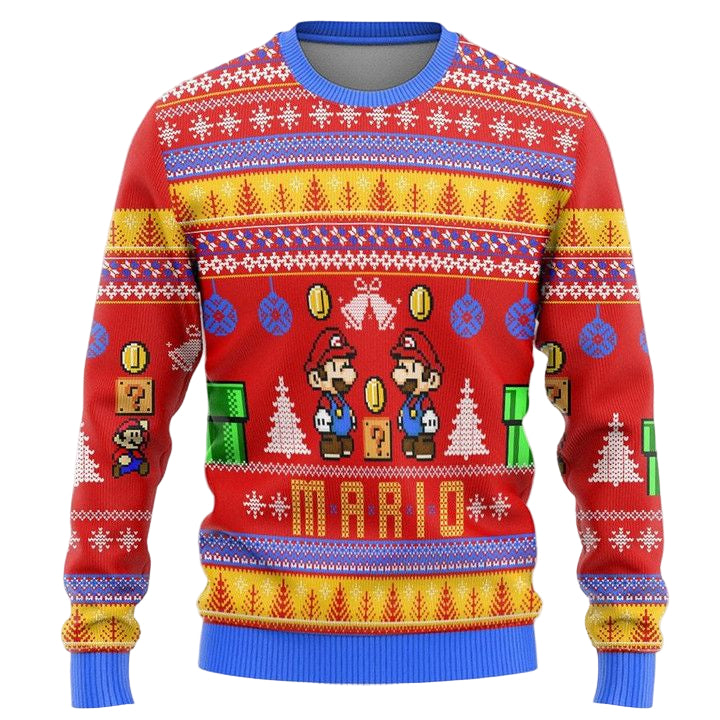 3D Super Mario Mario Coin Ugly Sweater ? Usalast