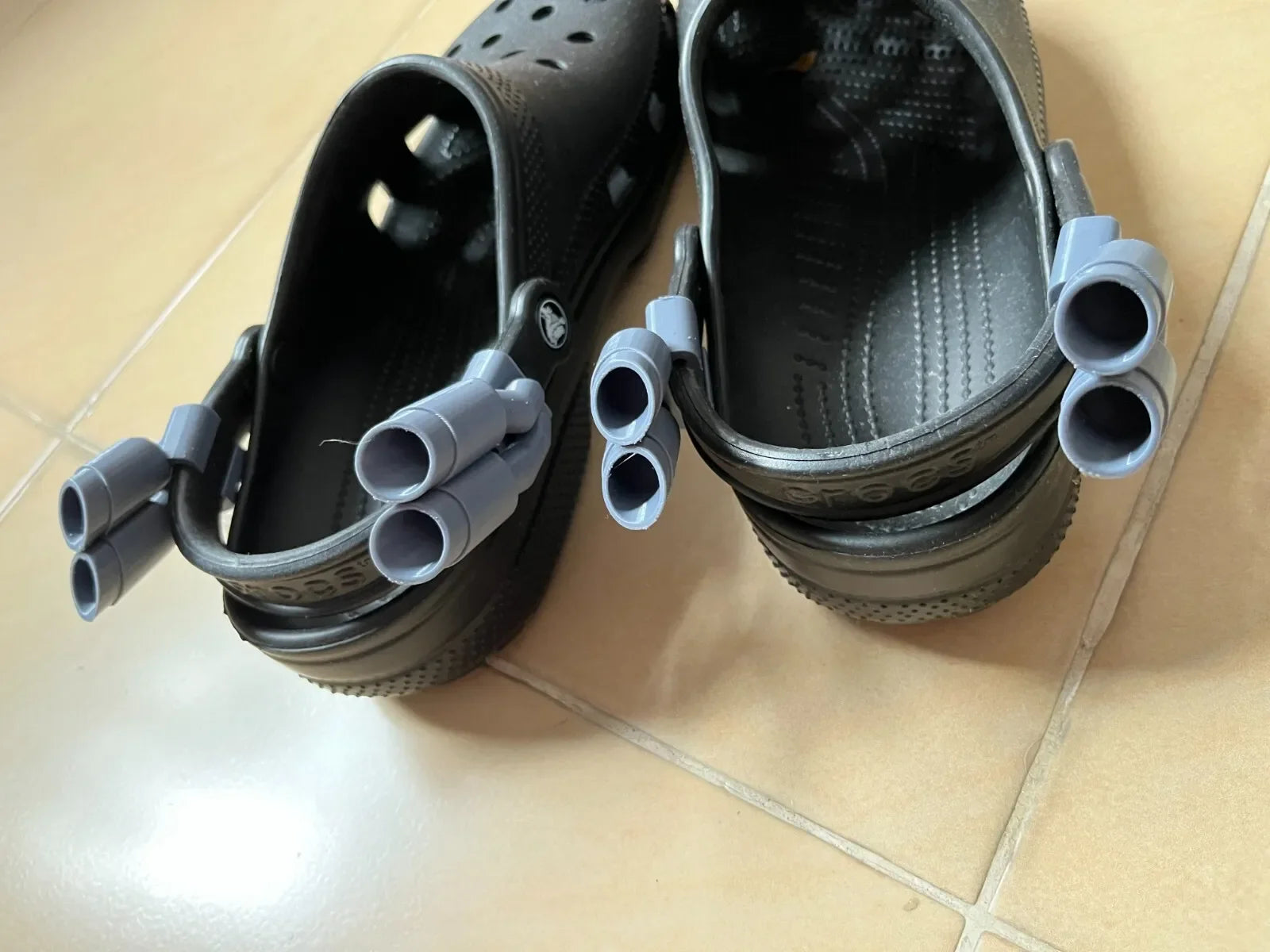 1pair Twin muffler exhaust For Crocs Noticeable Shoe Charm Accessories