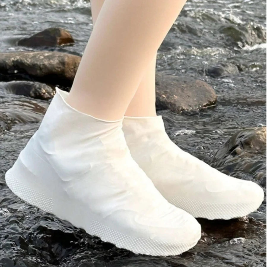 1 Dual Rubber Waterproof Rain Boot Covers Reusable And Non Slip Suitable For Rainy Days To School Office Home Traveling
