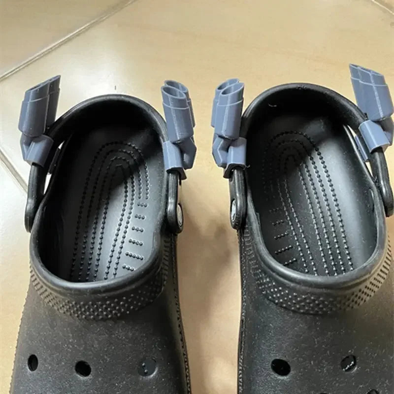 1pair Twin muffler exhaust For Crocs Noticeable Shoe Charm Accessories