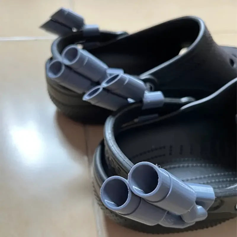 1pair Twin muffler exhaust For Crocs Noticeable Shoe Charm Accessories
