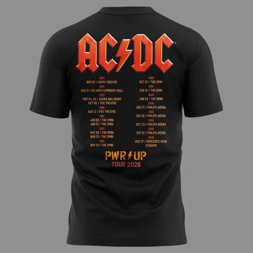 AC-DC PWR UP Tour 2026 Mercedes-Benz Stadium Graphic Shirt for Rock Music Fans