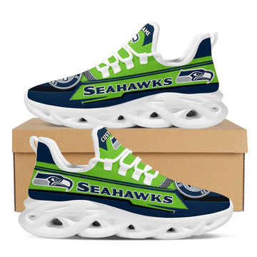 Seattle Seahawksfootball Team Symbol Geometric Pattern Custom Name Personalized 3d All Over Print Max Soul Sneakers For Men And Women For Men
