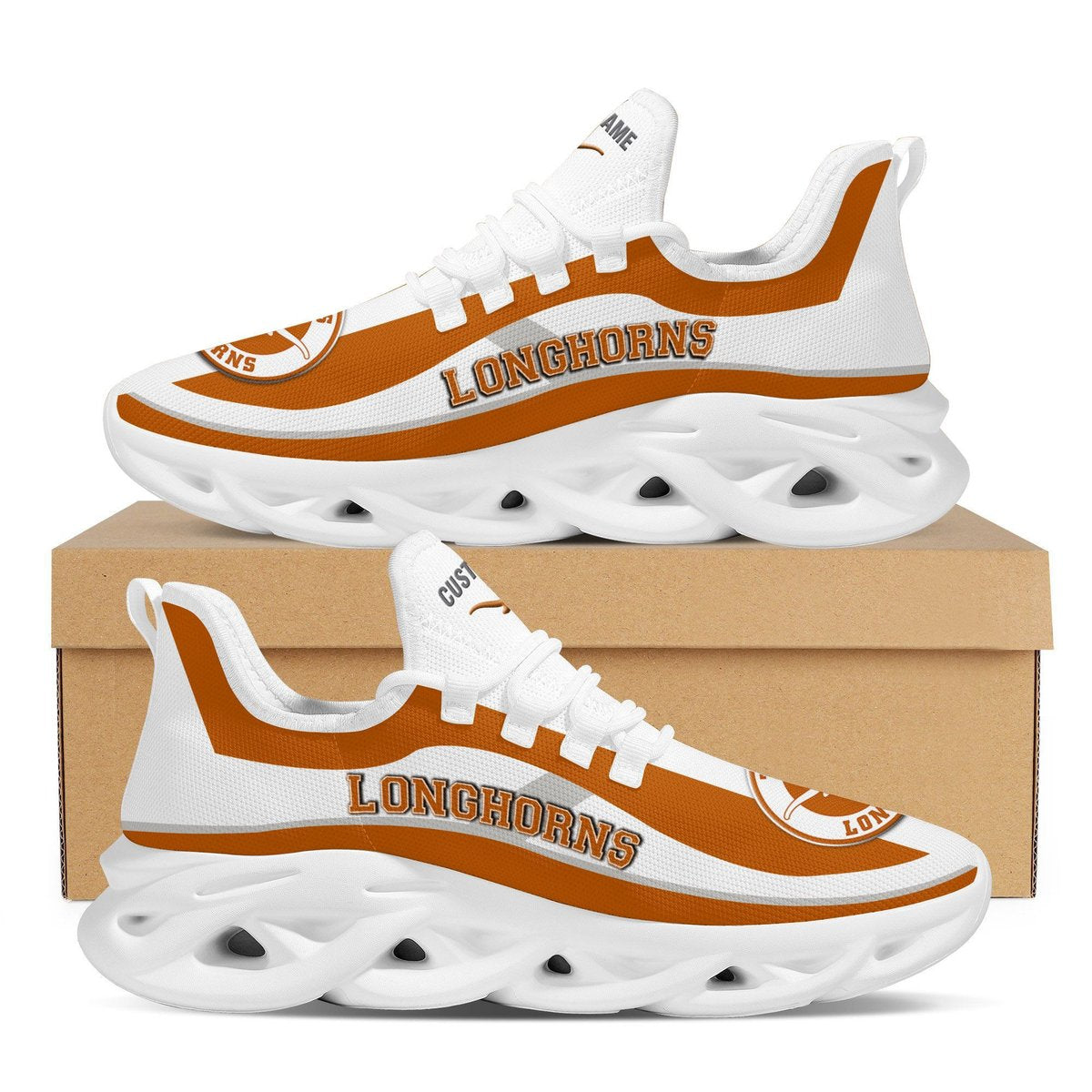 Texas Longhorns Football Team Custom Personalized With Name Max Soul Sneakers Running Sports Shoes For Men Women For Men Women