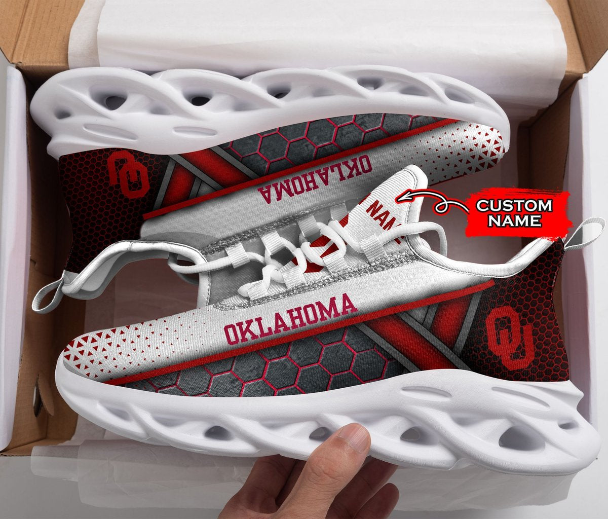 Oklahoma Sooners Max Soul Sneakers Black And White Nttms080930 For Men Women